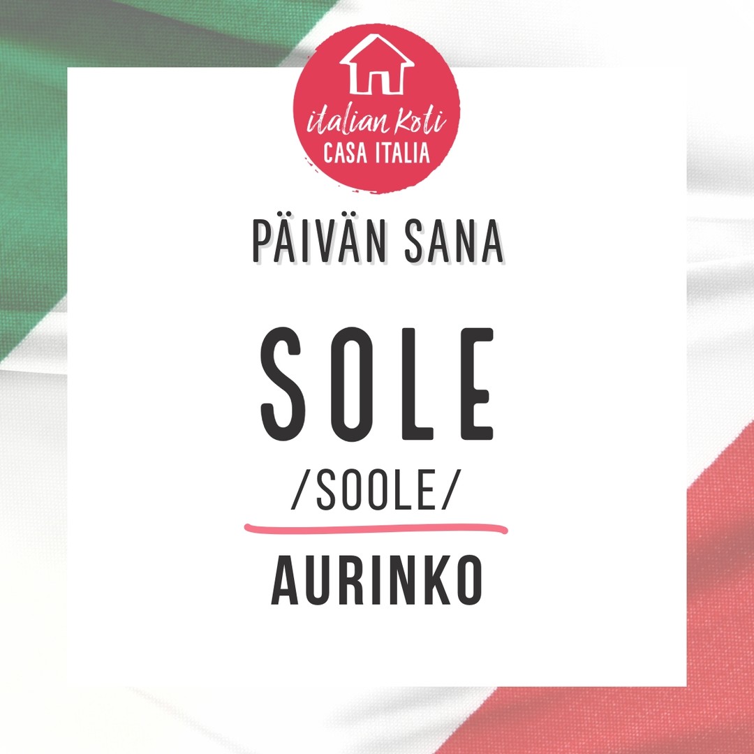 ☀️ Italian sana sole tarkoittaa aurinkoa. Se viittaa sekä taivaalla loistavaan tähteen että sen symbolisiin ja kuvainnollisiin merkityksiin.
Etymologia
Sana sole juontuu latinan sanasta sōl, joka tarkoittaa aurinkoa. Tämä latinan sana puolestaan on peräisin indoeurooppalaisesta kantasanasta suwen- tai sāwel-, josta ovat lähtöisin myös monet muut auringon nimitykset eri kielissä (esim. englannin sun, saksan Sonne).
Erilaiset käyttötavat ja merkitykset
1. Kirjaimellinen merkitys – taivaankappale:
Sole tarkoittaa aurinkoa fyysisenä tähtenä.
• Esim. “Il sole splende nel cielo.” → “Aurinko loistaa taivaalla.”
2. Lämpö ja valo:
Viittaa auringon tuomaan lämpöön ja valoon.
• Esim. “Mi piace sentire il calore del sole sulla pelle.” → “Tykkään tuntea auringon lämmön ihollani.”
3. Sää ja ilmasto:
Käytetään kuvaamaan aurinkoista säätä.
• Esim. “Oggi c’è il sole.” → “Tänään on aurinkoista.”
4. Symbolinen merkitys – ilo, energia ja positiivisuus:
Sole voi kuvata iloa, elämänvoimaa tai jotain positiivista.
• Esim. “Lei è il sole della mia vita.” → “Hän on elämäni aurinko.”
5. Runollinen ja metaforinen käyttö:
Voidaan käyttää kuvaamaan jotakin loistavaa, tärkeää tai ainutlaatuista.
• Esim. “Dopo la tempesta torna sempre il sole.” → “Myrskyn jälkeen aurinko aina palaa.” (Symbolinen merkitys: vaikeuksien jälkeen tulee parempia aikoja.)
6. Italian sanonnoissa ja ilmaisuissa:
• “Prendere il sole” → “Ottaa aurinkoa”
• “Avere il sole in tasca” → “Omistaa aurinko taskussa” (olla hyvin positiivinen tai onnellinen)
#italia #päivänsana #aurinko #sole #paroladelgiorno