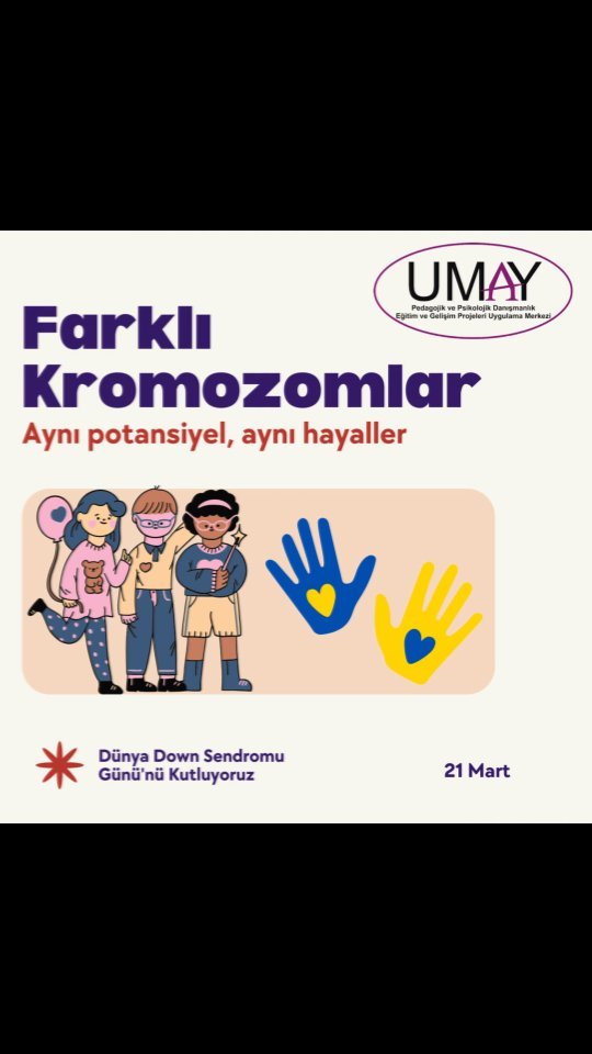 DOWN SENDROMU, TEDAVİ EDİLMESİ GEREKEN BİR HASTALIK DEĞİL, GENETİK BİR FARKLILIKTIR.
#psikolog #pedagog #maltepepsikolog
#maltepepedagog #çocukpsikolojisi #çocukgelişimi #ruhsağlığı #annebabaçocuk #ailedanışmanlığı #ebeveyndanismanlik #çiftterapisi #yetişkinterapi #terapist #dünyadownsendromufarkındalıkgünü