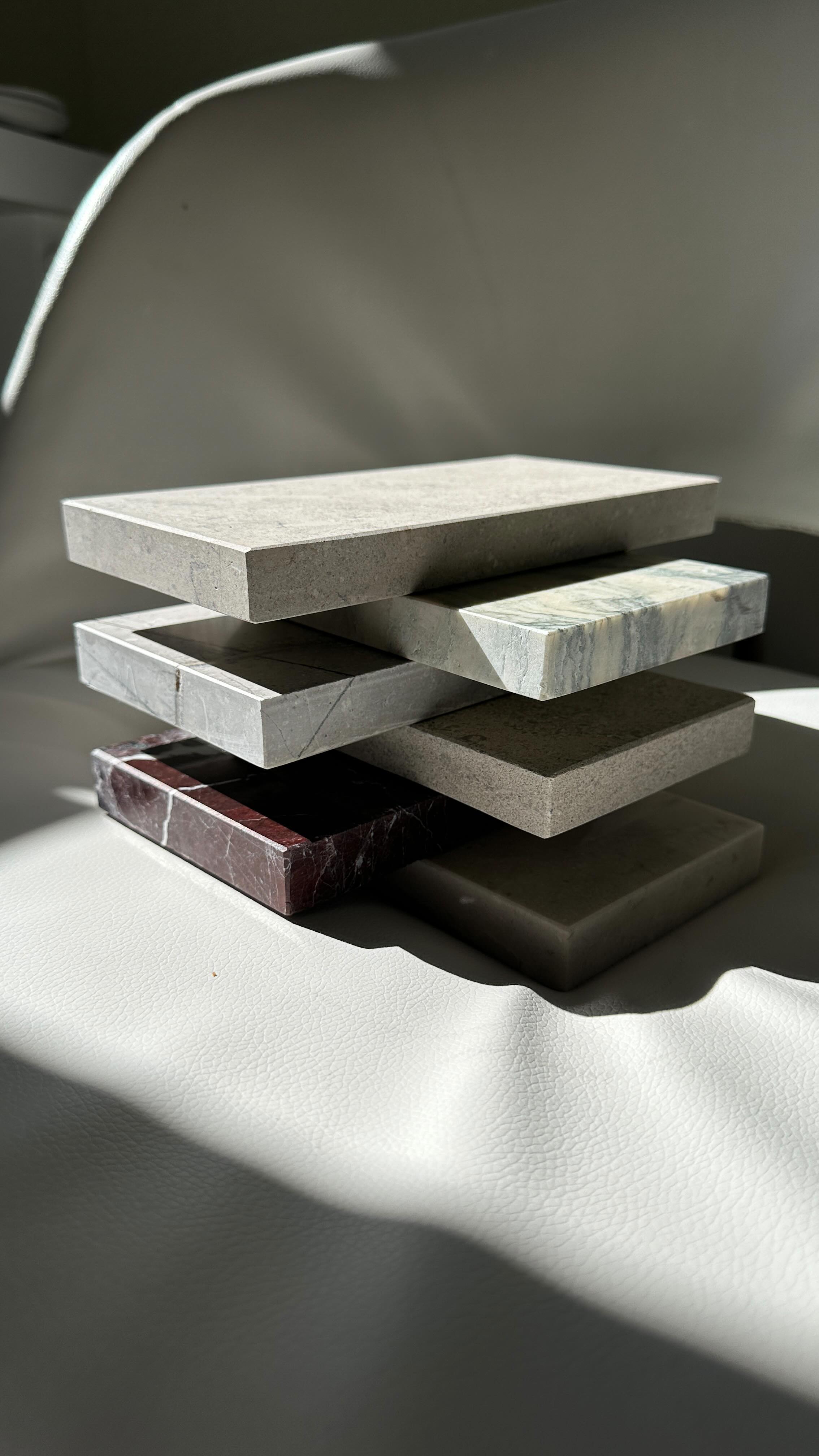 Natural stone is always our number one choice for many reasons. We personally love the way each piece is so unique and adds personality and dimension to a space.