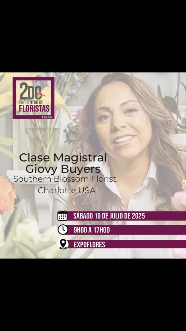 El sábado 19 de julioo se llevará a cabo en Expoflores el 2do Ecuentro de Floristas.
Descubriremos nuevas variedades de flores, podrás participar en dos seminarios llenos de conocimientos prácticos y hacer networking con floristas apasionados.
Además, tendrás la oportunidad única de asistir a la Masterclass con Giovy Buyers, Masterflorist de Charlotte.
Este año incluiremos una visita a la finca Bellaflor en puembo el lunes 21 de julio.
Todo esto solo por $75 + iva (incluye almuerzo)
Toda la información que necesitas saber la puedes encontrar en el siguiente link donde también podrás registrarte.
https://segundoencuentrofloristasecuador.framer.website/