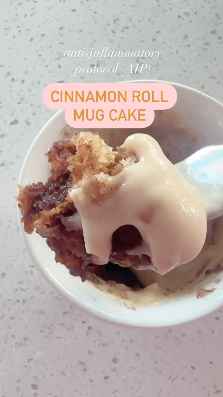 If you’re currently on an elimination diet and craving something sweet, this is the perfect quick treat to make!
CINNAMON ROLL MUG CAKE (AIP, PALEO)
BASE:
-1 t. coconut oil
-1/2 t. vanilla extract
-1 heaping T. of honey
-1/4 t. baking powder (or baking soda works)
-1 T. coconut milk
-1 T. coconut flour
-2 T. arrowroot flour
CINNAMON SUGAR MIXTURE:
-4 t. maple sugar
-1/4-1/2 t. cinnamon
*For the frosting you can use vanilla yogurt or make this:
COCONUT BUTTER FROSTING:
-1-2 T. coconut butter
-1/8 teaspoon of vanilla (to taste)
-Dash of coconut milk
-Little splash of maple syrup (to taste)
DIRECTIONS:
1. Mix all the base ingredients together in a microwave-safe mug sprayed with cooking spray.
2. In a small bowl, mix together the cinnamon and sugar mixture. Spoon it on top of the base and “poke” it down with a fork, mixing some of it into the “dough.”
3. Microwave for 1 minute 30 seconds or until cooked through.
4. For the frosting, slowly and gently on low heat, melt the coconut butter and stir. Add the rest of the ingredients and stir until smooth. Be careful not to cook the coconut butter too much! It burns easily! When ready, drizzle on top of the cinnamon roll mug cake.
5. Enjoy!
**Note: This recipe makes a lot of sugar mixture and frosting for the mug cake. If you’re a fan of less frosting and less sugar, then cut the recipe in half for the sugar mixture and frosting. If you like it rich and extra, then keep it how it is! 🩵
#AIP #AIPDiet #Paleo #AutoImmuneProtocol #AutoImmuneProtocolDiet #LupusNephritis #Lupus #AutoImmuneDisease #AutoImmunePaleo #AutoImmuneRemission