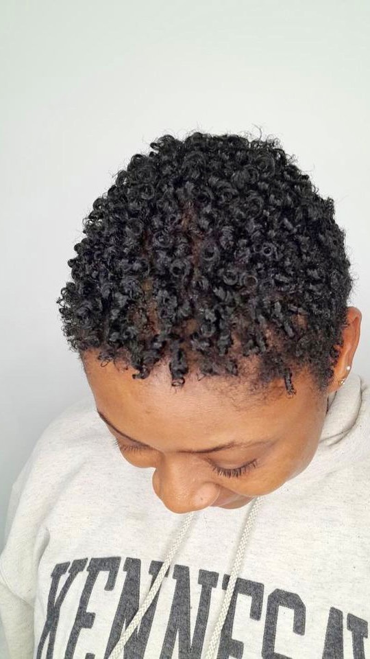 Baby girl you look so pretty. 😍 Big chop and curls by Danielle. #bigchop #texturemethod #curldefinition #lawrencevillestylist