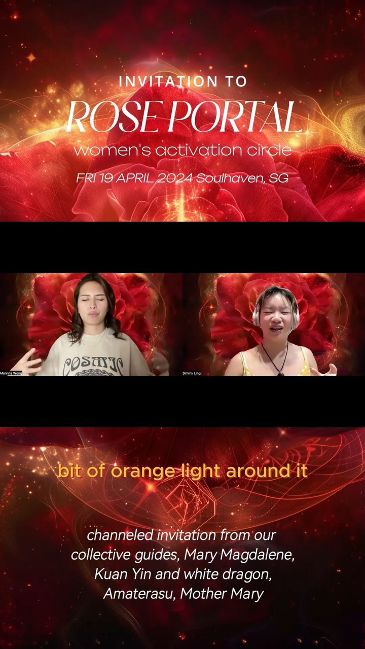 Part 2 ๐น channeled messages for women and goddesses โจ
Light language transmission from our collective guides, and the overlighting council of Kuan Yin and white dragon, Mary Magdalene, Mother Mary and Sophia dragon.
When women gather, healing and transformation naturally happens. It is safe to be held by your soul sisters - we are gathering because we are from the same soul tribe no matter where we come from, what our background, age, ethnicity and experience are.
Weโd love to see you this Friday on the day of Venus, as we step through the portal the Rose ๐น to be seen, heard, recognised as the Goddess.
Hope you see you there!
Sign up via link in bio โจ
Invitation to the Rose Portal: womenโs activation circle
Fri 19 Apr 7pm-8:30pm
Soulhaven studio, Singapore
Comment below what did you receive from the transmission ๐น๐ฅฐโจ
#conscioussingapore #sgwomen #marymagdalene #sophiadragon #lightlanguage #activation #reikihealer #akashicrecords #divinefemininerising #mothermary #christconsciousness