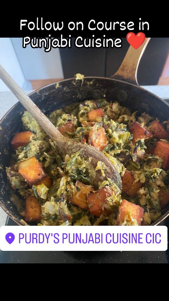 Follow on Course in Punjabi Cuisine..
Week 2 Saag Paneer & Cornmeal Flatbread (Makki Ki Roti)