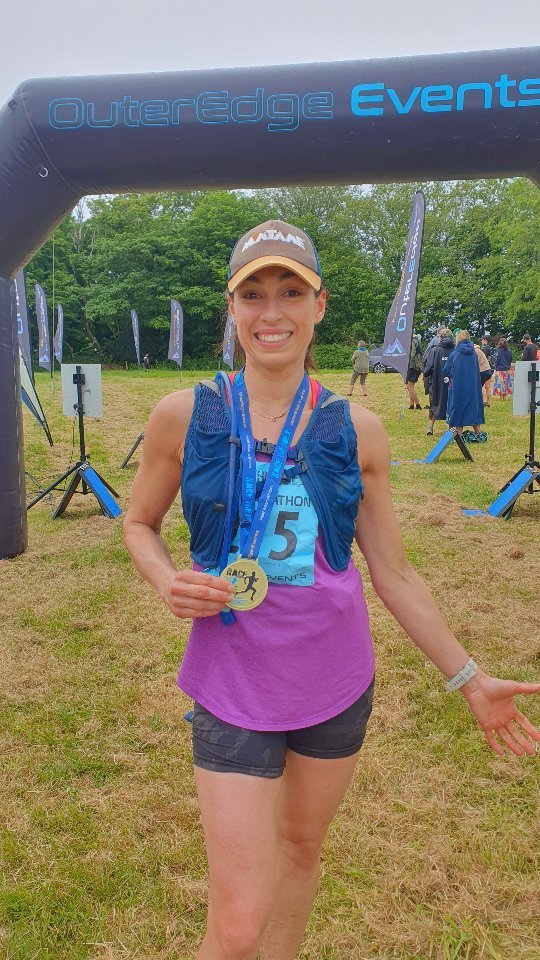 'Race the Tide' 🌊🏃🏻♀️ Bank holiday weekend started with a South Devon event 🏅
More dawdling than racing for me here. Being kind to a little niggle and hence great to take full advantage of the lush route and two feed stations😋🥨🍌 Stopping to greet my buddies on the beach as they cheered runners wading through the sea...and generally having a nice time over the 25km.
Just about holding a smile at the finish line after an enduring final incline and realising my mates had long gone to the pub having whizzed round on fresh legs!🙃
Today was a day to be kind on the body and hold back a little. A challenge in itself.
A great event and felt so so good to be back on the trails ⛰️ My favourite kinda terrian/elevation/distance. This one came with wind, rain & shine - just how Britain does bank holidays best 😂 and completed the weekend with campsite & beach hangout, a half pint on Burgh Island and a dip of course 🏊♀️
#trailrunning #thegreatoutdoors #fitwellmove #womensrunningcoach #femalefitnesscoach #getfittohavefun #personaltrainingbristol #womensrunning