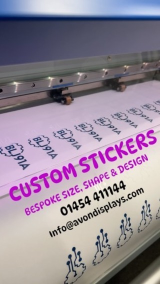 Custom stickers - bespoke sizing, shapes and design! Get in touch for a quote!
📧 info@avondisplays.com
📞 01454 411144