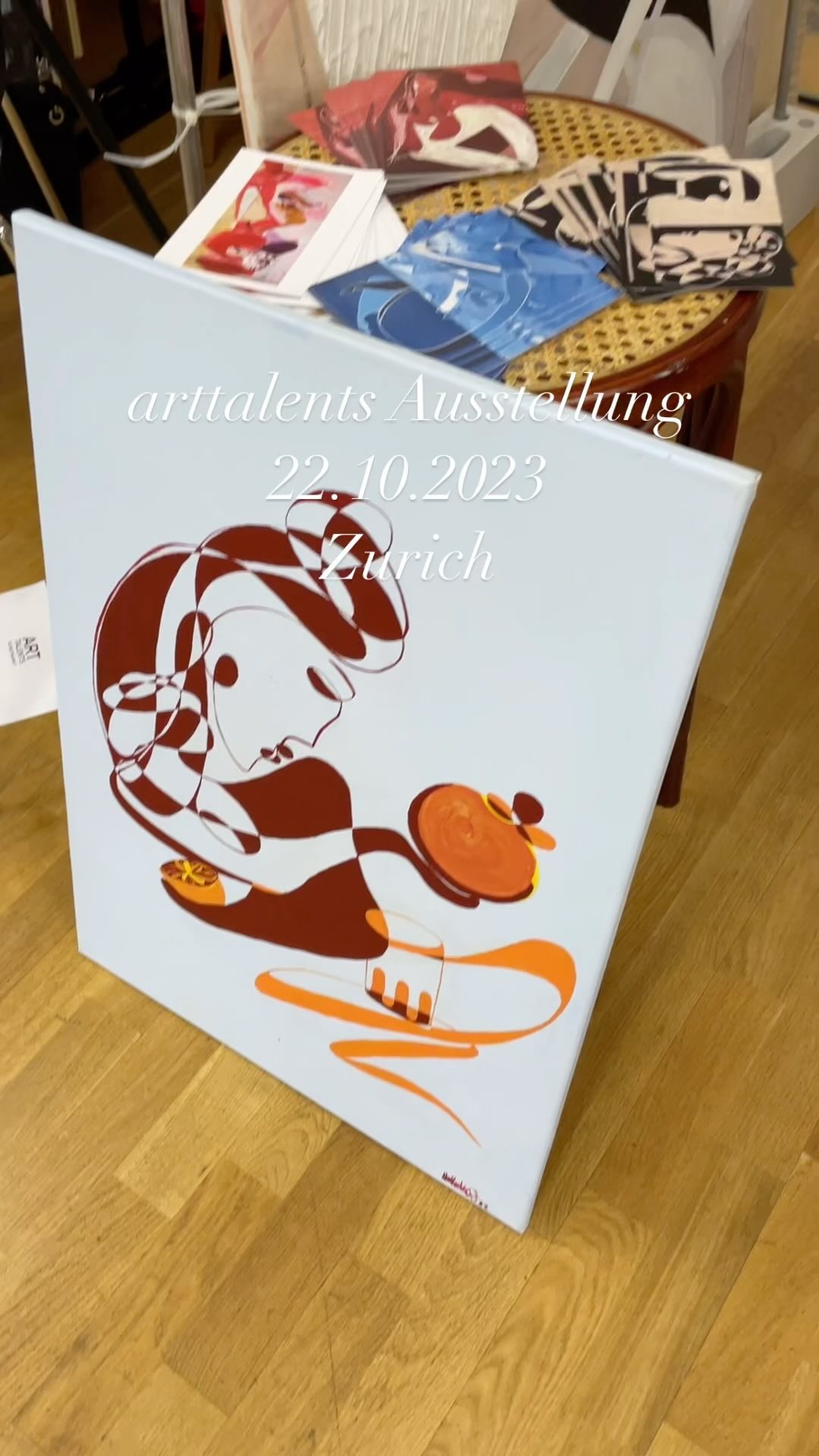 About to get started 🎈 #exhibition #originalart #22oktober2023 #zurich #sundayfunday #artgallery #artista #art #swissartist #colorlover #falldecor