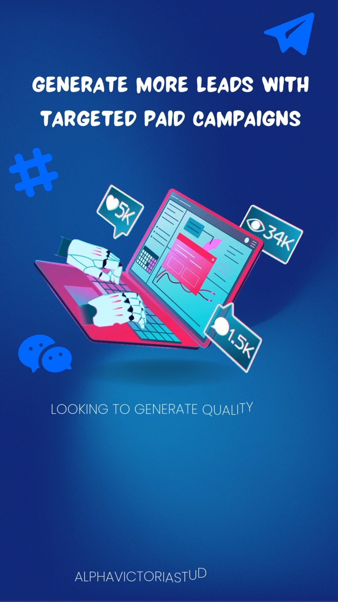 Generate More Leads with Targeted Paid Campaigns || Looking to generate quality leads? Our targeted paid campaigns will get you the attention you deserve. Let’s drive more conversions for your business.
Visit :- https://www.alphavictoriastudios.com/
#PPC #PaidCampaigns #LeadGeneration #Conversions #MarketingStrategy #DigitalMarketing #OnlineAds #AlphaVictoria #BusinessGrowth #PaidSearch #LeadGenerationExperts #DigitalSolutions #AdCampaigns #MarketingInnovation #TrafficBoost