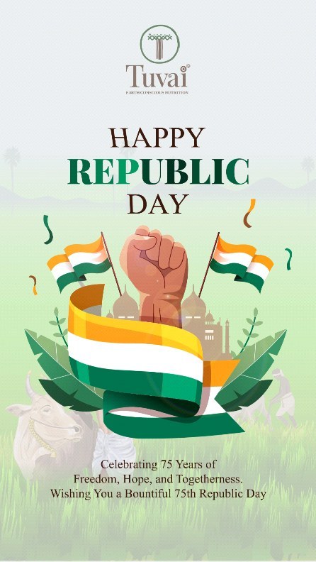 Happy Republic Day! Today, we salute the spirit of India—where traditions meet modernity, and diversity blooms as unity. Wishing you a day filled with pride, joy, and patriotic fervor.
Jai Hind🇮🇳
#tuvainature #OrganicGoodness #JaiHind #ProudIndian #UnityInDiversity #republicday #happyrepublicday