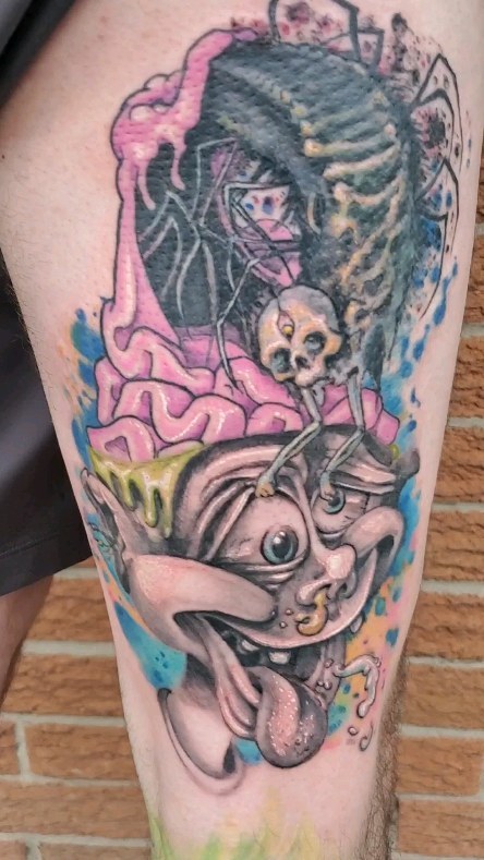 @jeffcooktattoos drew and tattooed this for @wess.art , and would love to do more ridiculous stuff like this, so let's get weird!
#getweird #lowbrowart #lowbrowtattoo #originalart #originaltattoos #tattoosnob #inkedmag #courticetattoos #claringtontattoos #oshawatattoos #ontariotattoos