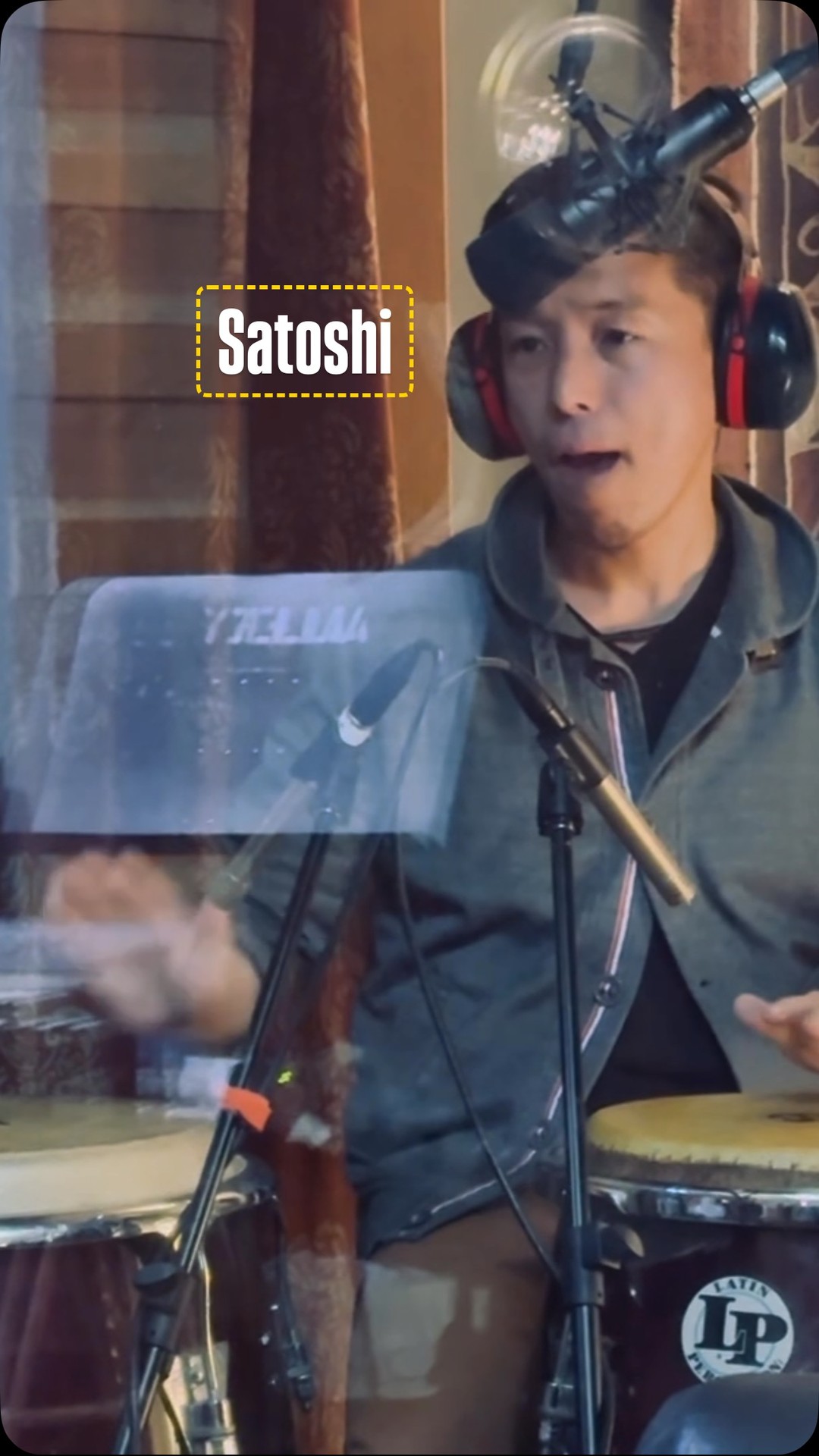 @satoshi_kirisawa in the studio recently putting down some percussion.
#recordingstudio #percussion #lynnkeller #congas