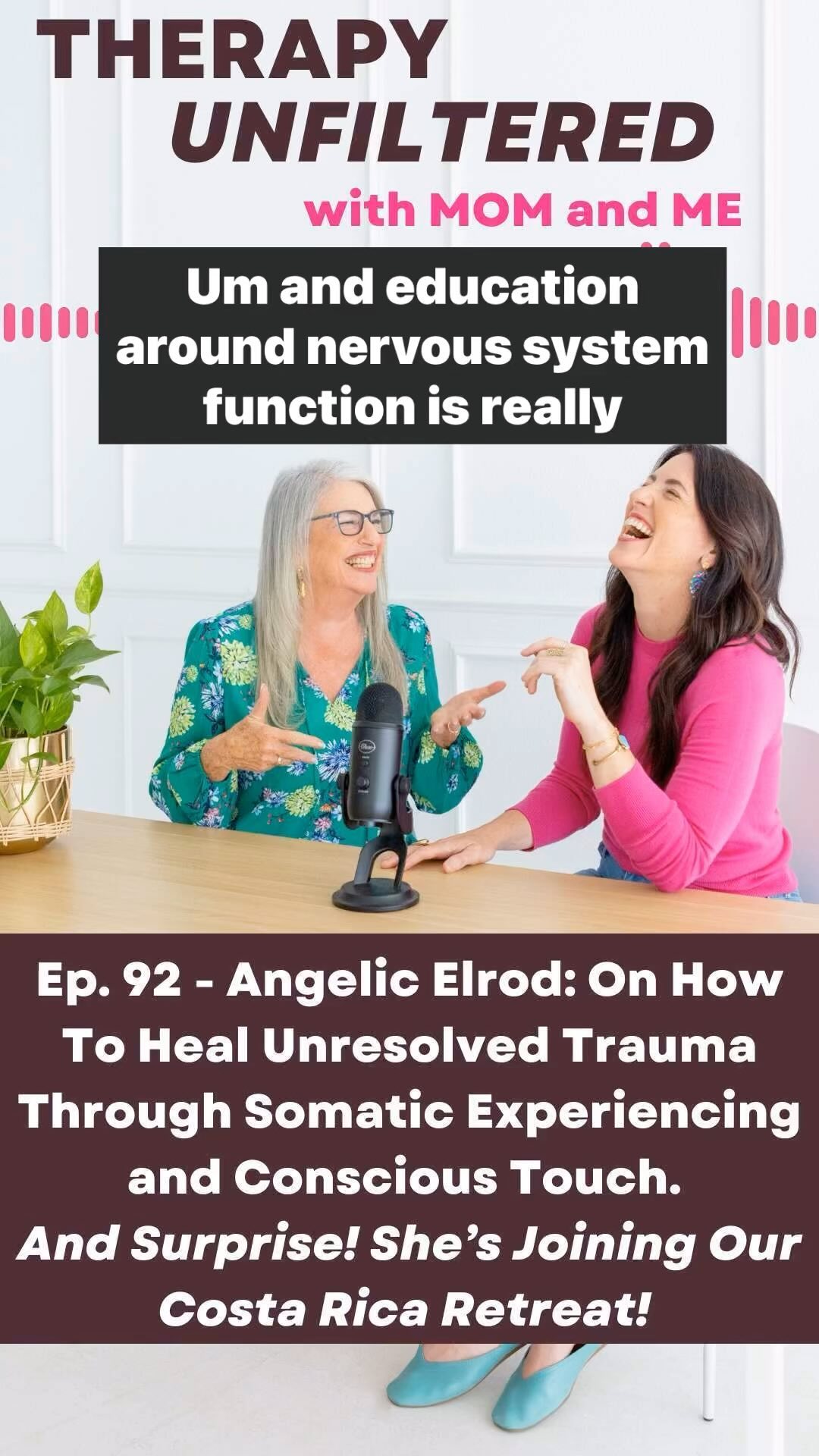 We are so excited about our conversation with @angelic_elrod! We met her in Costa Rica while scouting out the 5-star Retreat Center @imiloa.institute! She is a beautiful soul who is an expert in healing stuck trauma in the body through somatic experiencing and conscious touch. Tune in on your favorite platform to episode 92 of @therapyunfilteredpodcast to hear some amazing gems of wisdom and tangible takeaways for you to start healing today!
AND SURPRISE! We love Angelic so much that we have invited her to be a co-facilitator on our Soul Journeys Retreat in May 13-18! We have an amazing week planned for you that will weave together healing, fun, connection and expansion to make for a transformative experience!
✨ All the details on souljourneysretreats .com