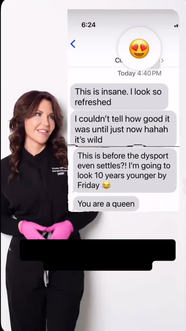 It truly makes my heart swell when you all send these little messages after your treatments. I’m sincerely grateful for all the trust and loyalty you give me.
It means everything 💗
♥️Thank you for all your love!
**Consent given by patient to post her correspondence.
Just a couple hours post treatment of 3ml of dermal filler (instant result) and Dysport (results in 3-14days).
🔝𝓒𝓵𝓲𝓬𝓴 𝓸𝓷 𝓶𝔂 𝓹𝓻𝓸𝓯𝓲𝓵𝓮~𝓽𝓸 𝓫𝓲𝓷𝓰𝓮 𝓶𝓸𝓻𝓮 𝓬𝓸𝓷𝓽𝓮𝓷𝓽 ♥️
𝓟𝓻𝓲𝓬𝓲𝓷𝓰 𝓪𝓷𝓭 𝓢𝓮𝓻𝓿𝓲𝓬𝓮𝓼 𝓬𝓪𝓷 𝓫𝓮 𝓯𝓸𝓾𝓷𝓭 𝓸𝓷 𝓶𝔂 𝔀𝓮𝓫𝓼𝓲𝓽𝓮.
𝓛𝓲𝓷𝓴 𝓲𝓷 𝓑𝓲𝓸⬆️
👩🏻⚕️Trudy DiFranco RPN
📍Burlington, Ontario
📲905-975-6788
#botoxburlington
#brotoxburlington
#lipfillerburlington
#cheekfillerburlington
#chinfillerburlington
#jawlinefillerburlington
#dysportburlington
#prpburlington
#microneedlingburlington
#alumiermdburlington
#nasolabialfolds
#marionettelines
#chemicalpeel
#fatdissolving
#cannulalips
#collagenstimulation
#neckfat
#brafat
#lovehandles
#xeominburlington
#vampirefacial
#radiesseburlington
#exosomes
#purasomes
#xeominburlington