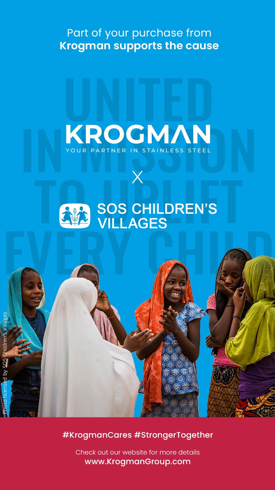 We are deeply honored to announce our partnership with SOS Children's Villages International, a global organization dedicated to ensuring that every child grows up with the love, care, and support they deserve.
At Krogman, our purpose extends beyond our products. We believe that true progress lies in building stronger communities—and that begins with our children. This partnership reflects our ongoing commitment to creating a better, more compassionate world.
Part of your purchase from Krogman supports the cause, helping provide safe homes, education, and hope to children in need.
Stronger together for every child. 💙
Learn more about how we’re making an impact:
www.KrogmanGroup.com
#KrogmanCares #StrongerTogether #SOSChildrensVillages #ForEveryChild #PurposeInAction