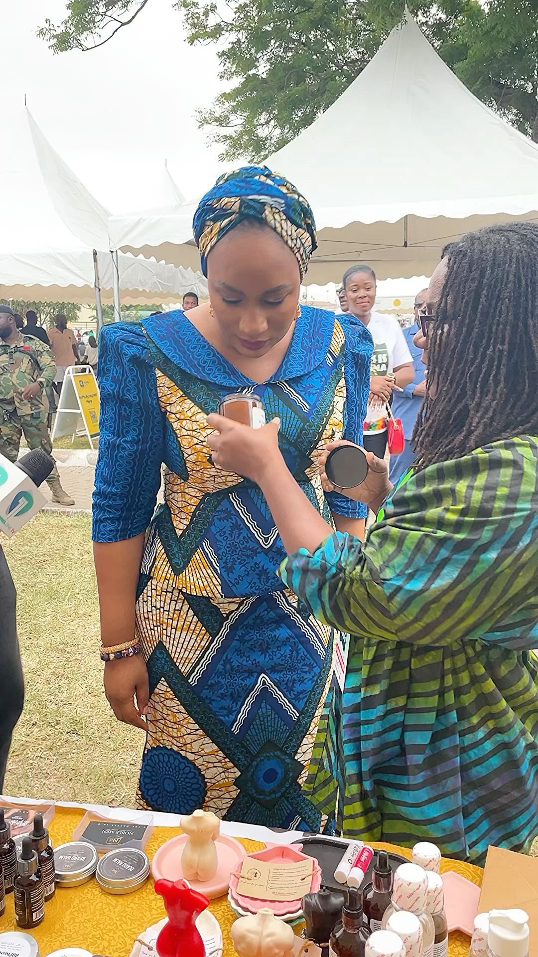 A special thank you to the Second Lady of the Republic of Ghana @sbawumia for visiting our stand. We are truly honored by your interest in our products.