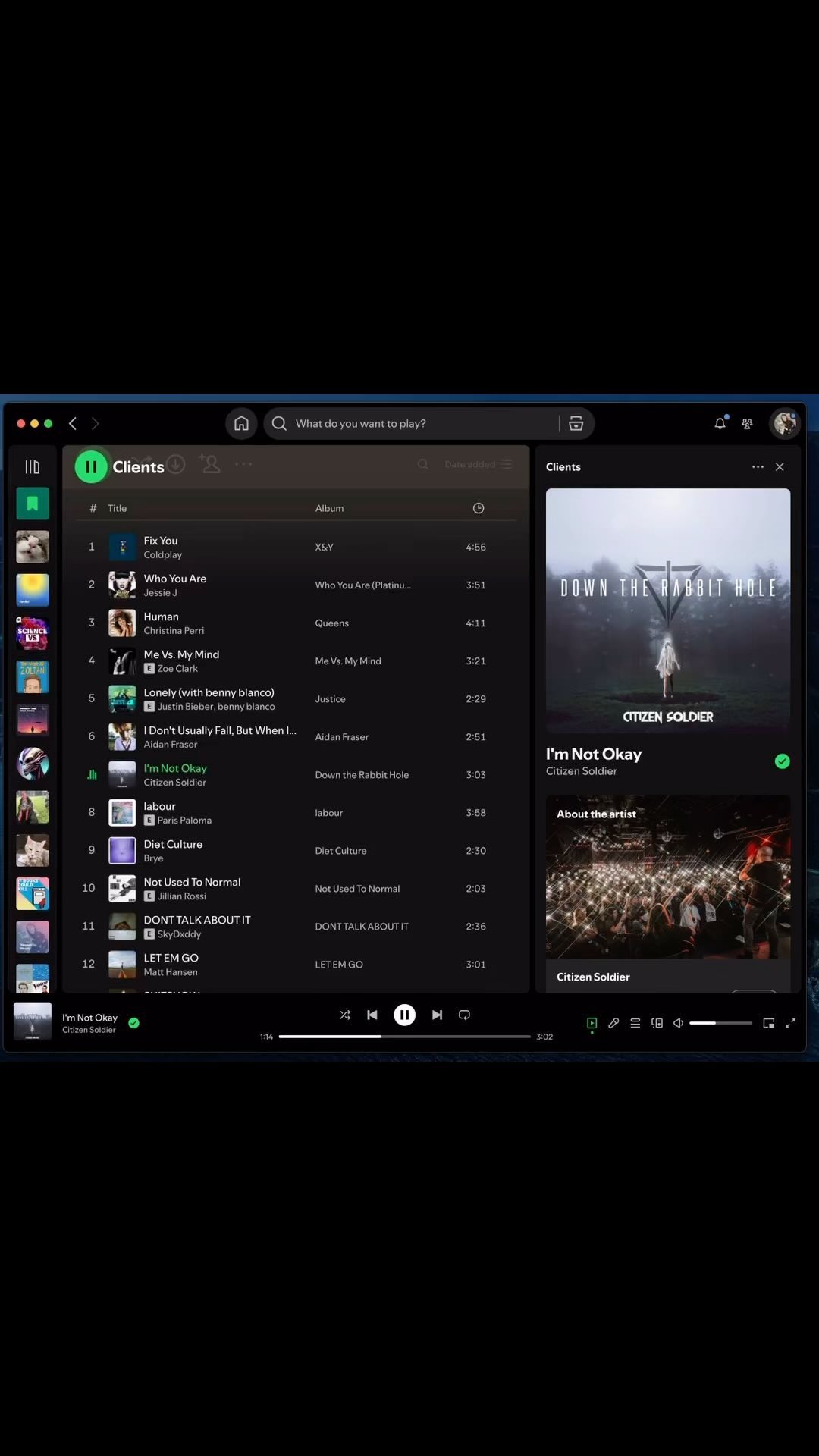 Sometimes a song comes on that makes me think of a client- whether itās something you said, a band you mentioned, or it just captures your vibe.
Whenever that happens I add it to this playlist. Itās like a mashup of my clients and the impact theyāve had on me. š¶