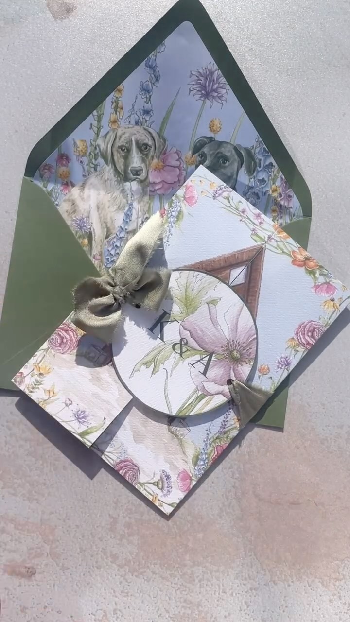 ✨ Bringing Kim & Adrian’s dream wedding invites to life, one step at a time! ✨
From the first video call to the final design, it’s such a joy bringing their vision to life with a blend of personal touches and the colorful Wildflower Semi-Bespoke Suite. 🌸💐
Here’s what the process looks like:
1. Initial consultation – We chatted about what they love, their wedding vision, and the personal elements they wanted to include.
2. Concept sketch – I put together the layout and composition, deciding where their custom paintings will go. 🐶💒
3. Hand-painted details – I created custom watercolor paintings of their chapel and pups.
4. Editing & scanning – After the artwork was dry, I scanned and edited the pieces for the digital layout.
5. Layout design – I placed the hand-painted elements and added the Wildflower borders, creating a cohesive design that felt like their day.
6. Proofing – Printed the first proof to ensure everything was perfect.
7. Client review – Sent it to Kim & Adrian for feedback.
8. Final touches – Add some last details and any adjustments
9. Printing - Once we have the green light, it’s time to print and assemble the full set, ready to send out!
10. The big send-off! – Finally, their beautiful invites will be off to their guests, and they’ll start having these cute green RSVP postcards arrive back home every day! 💌
#handpainted #wedding #weddingstationery #weddinginvites #petportrait #bespoke #custom #2025bride #2025weddings #wildflowerwedding #watercolorwedding #watercolours