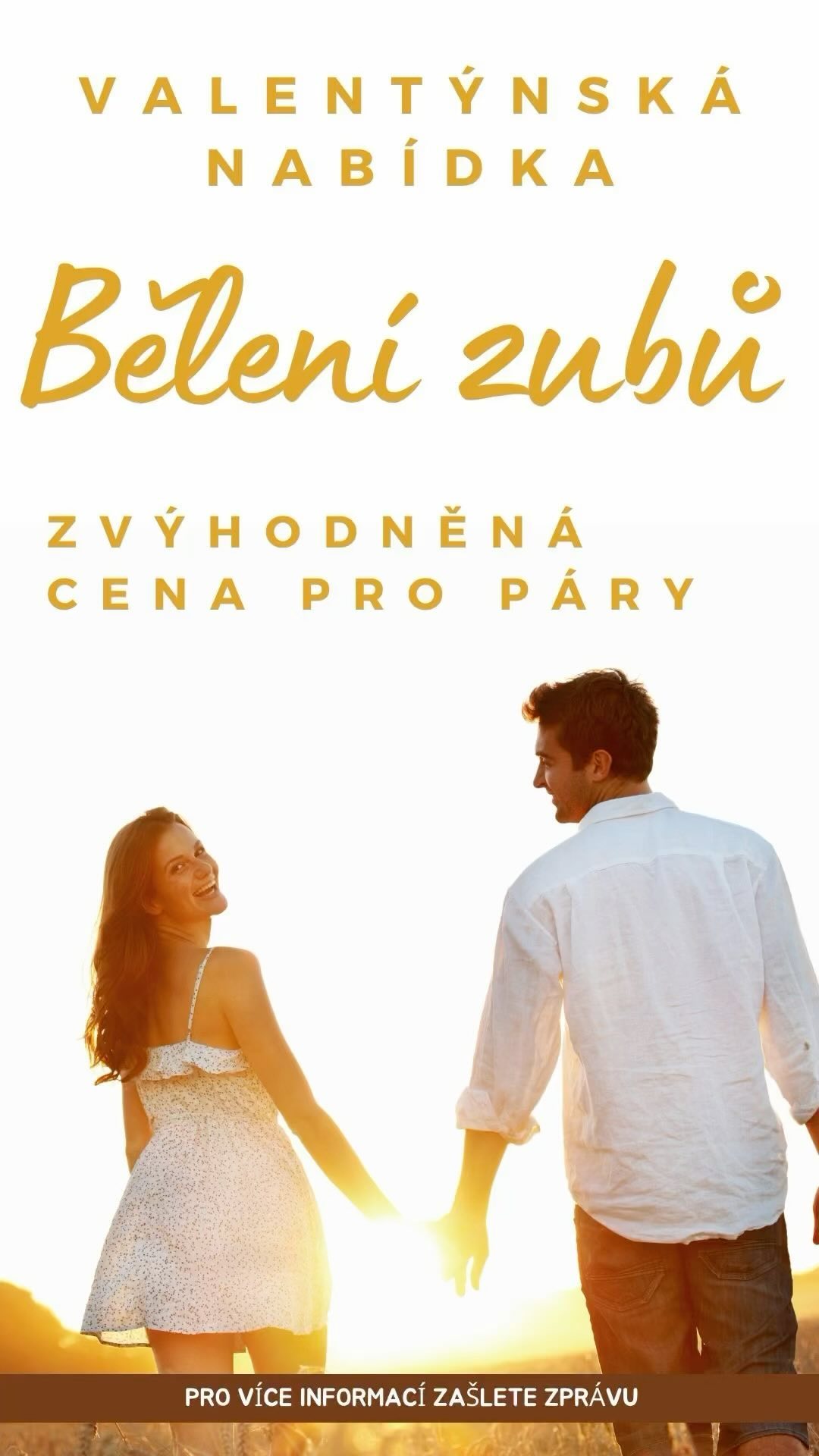 ❤️ Valentýnská nabídka! ❤️
💑💕 Začněte svůj valentýnský zážitek s námi a získejte úsměv, který oslní! 😁✨
💖 Valentýnská sleva na ordinační zubní bělení od Prevdent! 💖
🌟 Speciální nabídka pro páry! 🌟 Získejte oba zářivě bílé úsměvy a oslavte svou lásku s námi!
🔥 Rezervujte si své místo ještě dnes a ušetřete! 🔥 Více informací ve zprávě nebo na IG: https://www.instagram.com/hrasek_hygiena/
#Prevdent #Valentyn #Zubnibeleni #SlevaProPary #ValentynskaNabidka #ZubniLaska #OrdinacniBeleni #ZarivyUsmev #LaskaNaPrvniUsmev #Valentyn2024