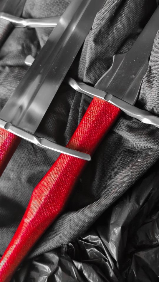 We have always thought that red and black was a good color combination
Seeing it on a sword just confirms it 😍
Check out some of our recently completed swords: one of which was completely hand forged! Can you guess which one? 👀
We cannot wait to get swords into your hands 🗡️💪
.
.
.
.
.
#sword #swordfighter #swordsmith #swordplay #swordfight #swordmaking #swords #handmade #smallbusiness #support #supportlocal #supportsmallbusiness #forge #forged #fyp #sponsor #sponsorship #sponsored #longsword #broadsword #hema #forged #forgedinfire #forsale #hema #historicalfencing #european #europe #history #historic