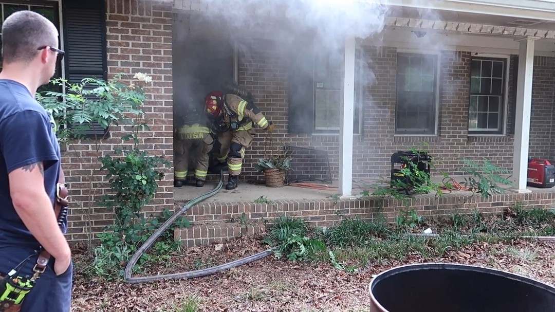 This morning we worked with Newton County Fire on a search and rescue training. Artificial smoke was filled through the house and multiple groups went inside to work on their search and rescue skills. The county acquired this house and it's being used for training before it gets torn down.