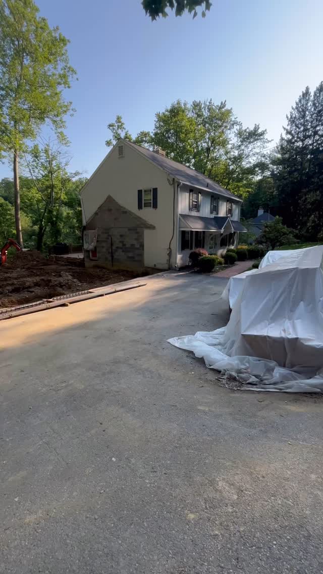 Excavation continues to make way for our new foundation and retainer wall! We had to dig well past 3 feet in order to hit solid ground in some areas. #construction #generalcontractor #builder #addition #excavation #concrete