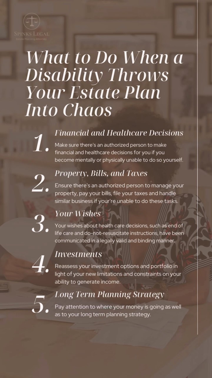 Despite thoughtful effort and a concerted strategy, you cannot prepare for every emergency. A car accident, sudden illness, workplace injury or chronic medical condition can force you to re-evaluate the core assumptions you used to plan your future and set up your legacy. You can take meaningful actions to protect your legacy and estate in the wake of your newfound limitations. Here are some insights……
❗️Follow @spinks_legal for estate planning tips and to discuss your estate planning needs
☎️ 336-494-5850
🌎 Spinks-Legal.com
📧 Antoinette@spinks-legal.com
#estateplanning #estateplanninglawyer #ncestateplanning #estateplanningattorney #ncattorneys #sogo #greensborolawyer #instalawyers #probate #attorney #wills #financialplanning #lawyer #powerofattorney #trusts #trust #financialfreedom #willsandtrusts #money #livingwill #assetprotection #estate #probateattorney #bhfyp #blacklawyers #lawyersofinstagram #blackncattorneys #lgbt #lgbtq