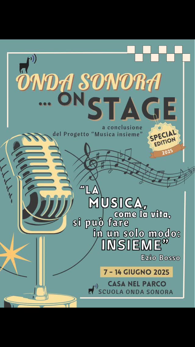 I SAGGI ONDA SONORA!!!
Tutte le età, tutti i generi, tante storie...
Un'unica passione!
Ci vediamo il 7 e il 14 GIUGNO alla casa nel parco di Via panetti 1, Torino
H. 20.30!