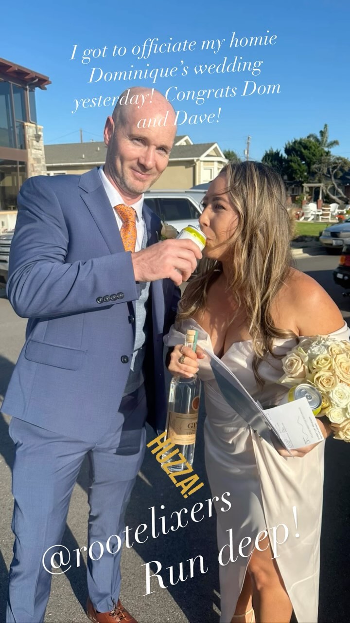 Two rad folks just got married! It was my kinda ceremony, the @jamesonwhiskey and @tincitydistillery and @root_elixirs was flowing! Congratulations @root_elixirs !!! @californiaweddingday @weddingwire @tincitydistillery @dom.m.g @theknot @pismobeachca @pasoroblesdistillerytrail #wedding #love #beachwedding #irishwedding #irish #ireland🍀 #pismo #pismobeach #local #beverages #californiawedding #californiaweddings #weddingofficiant #weddingofficiants #weddingplanner #weddinginspiration #weddingvenus #weddingplanning #officiant #whiskey #whisky #tincitypaso #pasorobles #slo