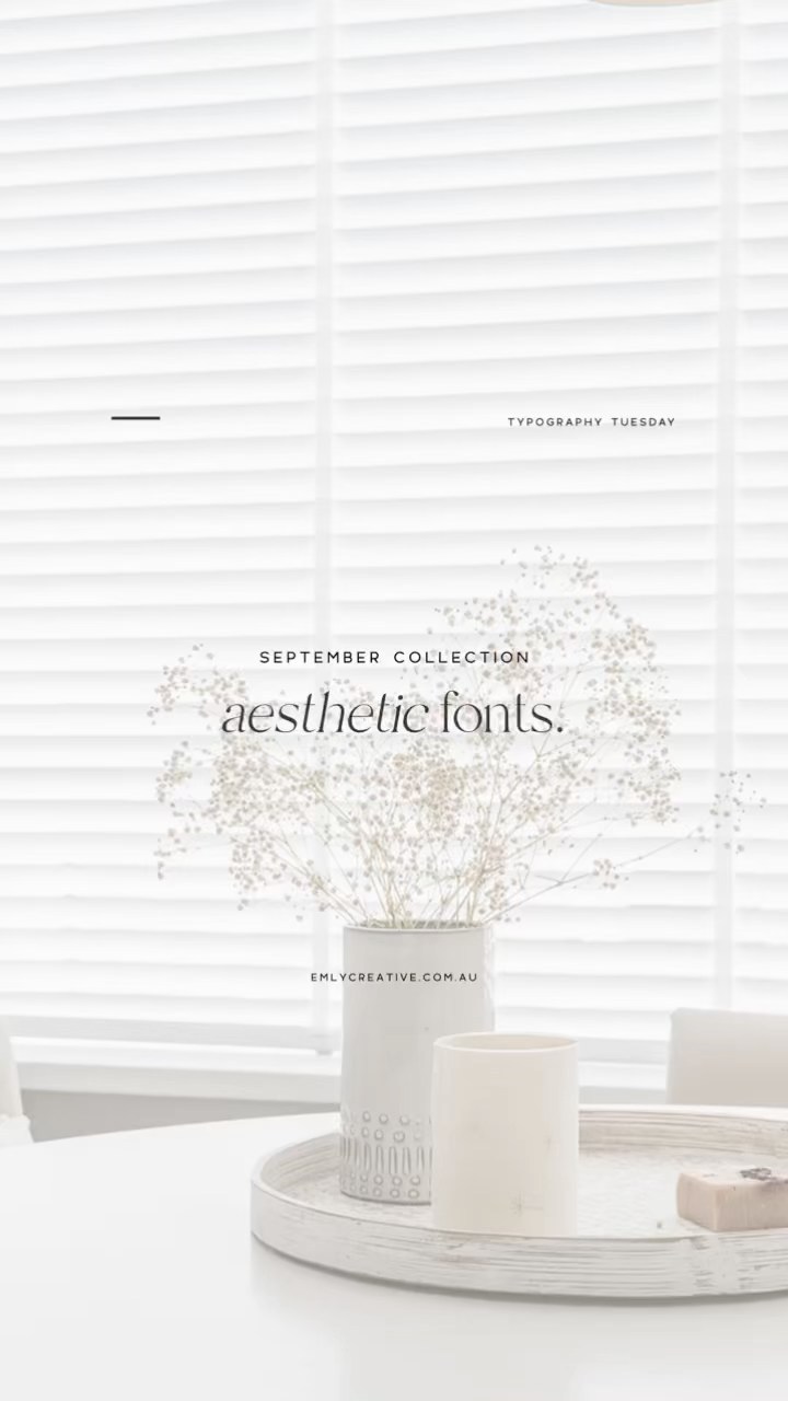 Aesthetic Fonts 〰️ September Collection.
These are all my favourite fonts that I’ve shared over the past month. Nicely collated into a reel for you to reference!
(I will also pop it into my “Fonts” guide)
My absolute favourite is Peach Outlined - I can’t wait to use that typography in the right brand.
Which one is your favourite?
〰️ By the way… All of these are available for purchase from Creative Market.
☑️ DID YOU KNOW…
Some of them were even for free?
If you subscribe to Creative Market they send you free resources every Monday.
-
#brandingdesigner #graphicdesignmelbourne #typographytuesday #typography #fontideas #freefonts #fontdesign #typographyinspiration #womensupportingwomeninbusiness #graphicdesigner #smallbusinessbranding #welovebranding #9tothrive #brandingdesign #smallbusinessownerclub #smallbusinesstips #createyourhappy #bespokebranding #creativepreneur #calledtobecreative #typeface #minimaliststyle #dontquityourdaydreams #makersandthinkers #brandingexpert #mycreativecommunity #brandstorytelling #creativeladydirectory #visualstorytelling #logomaker