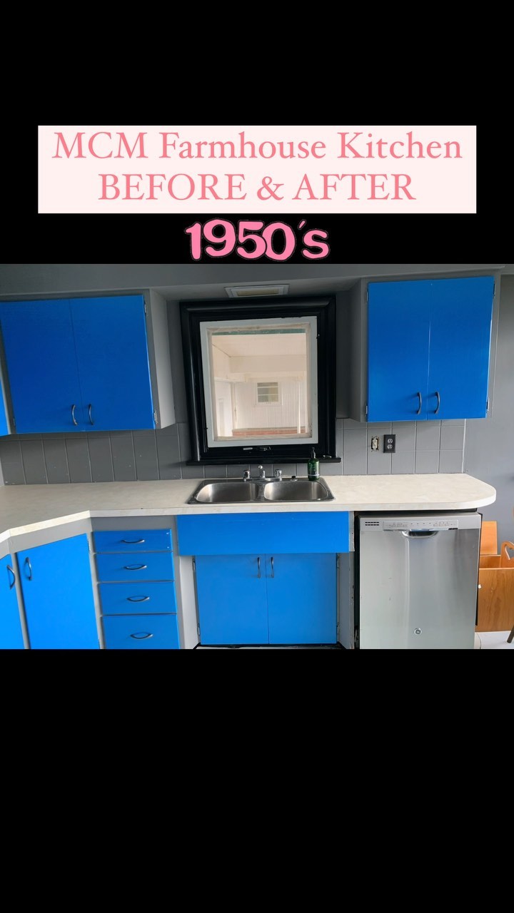 I love me a good before and after. This reel is also a friendly reminder to us that we aren’t just spinning our wheels out here, progress has actually been made. This farm has never-ending to-dos so it feels good to see the proof in the pudding.
Also, considering I’m a Designer, you’d think I’d know to take better before pics. Nope, despite millions of pics on my phone, the struggle is real to find photographic proof of the hot mess we bought 3 yrs ago. 🙃
This house is a big ole beast and is divided into three main sections - Enid (phase one), Iva (phase two), and the swimming pool (phase three but hands-down should have been phase 1). 👙 Enid and Iva were the two sisters who built the farmhouse in 1951; Enid was listed as a “spinster” on all the county docs and these were her digs. The original kitchen was a dark, closed-in space that held her dining table, a small built-in desk, and her full kitchen complete with fridge and stove…all within a whoppin’ 170 sq ft..
This house has been a huge challenge to know what to keep original and what to alter. It’s a dance I go back and forth with constantly, trying to stay true to the 50s era yet inject the practicality of modern day living. Opening up the kitchen wall was a big decision but thankfully one I don’t regret - the light, what a game-changer!
As we peeled back the layers we caught a glimpse into Enid’s style and found a few pieces of glorious peach marmoleum and floral wallpaper, sadly none of which were salvageable. The green color on the cabs was found on the toe kick of some original millwork in the house and additionally on an old vintage car I fell in love with. The two were so close in color - the green was meant to be! The sink was an original found in the house and the vintage range was purchased on Kijiji.
In a nutshell, Enid’s kitchen is a truly collected space with loads of vintage treasures on every shelf, in every drawer, and within every cupboard. Makes me want to throw on a poodle skirt and whip up a ‘50s molded jelly salad. Well, something like that anyway.
Happy Saturday, friends! ✨
#beforeandafter #midcenturymodern #vintagekitchen #farmtwo53 #mcm #interiordesigner