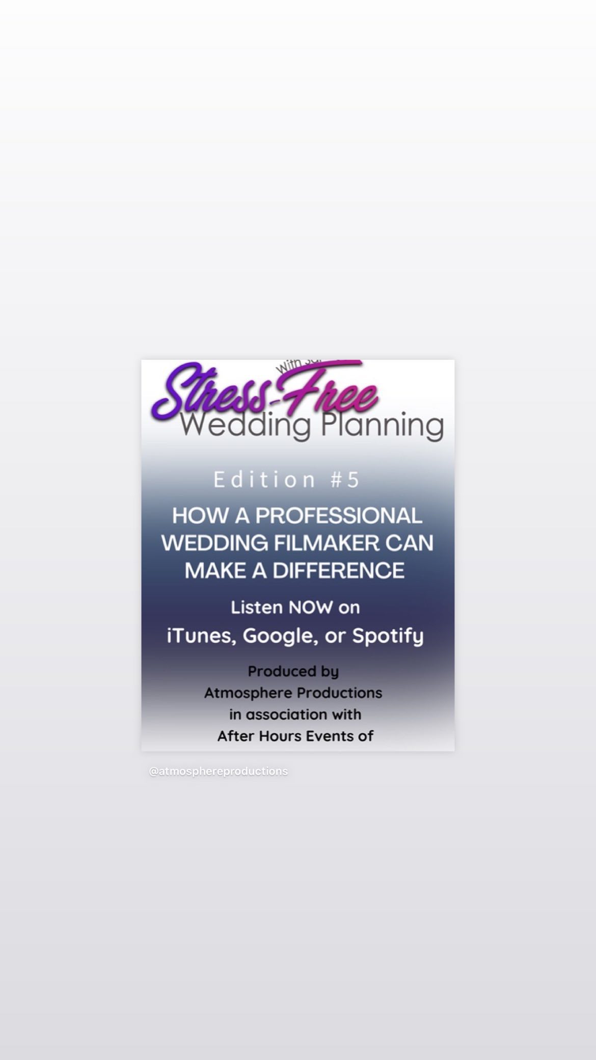 Thank you to @afterhourseventsofne and @atmosphereproductions for having me come on their podcast to talk about my company and all things wedding videography.
To listen to the full conversation search up “Stress Free Wedding Planning Podcast” on where ever you listen to your podcasts!
