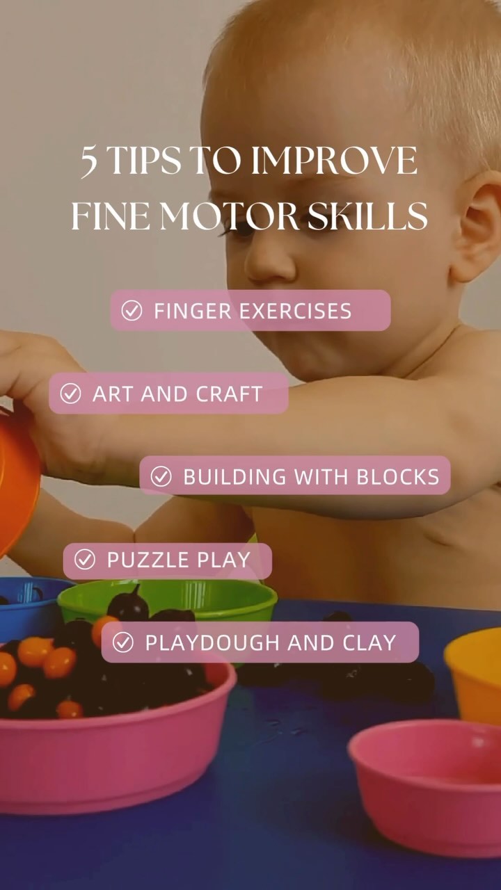 Unlock your child’s potential with simple fine motor skill activities!
From finger exercises to art and craft, building blocks, puzzle play, and playdough fun, these activities enhance motor skills crucial for developmental milestones. 🎨🧩✨
Strengthen those little hands for a bright future!
#ChildDevelopment #FineMotorSkills #parentingtips #childdevelopmentspecialist