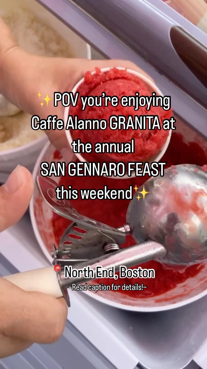 Join us at the @sangennarobos feast this weekend! 🇮🇹
- Friday Aug 30th @ 5pm - 11pm
- Saturday Aug 31st @ 12pm - 11pm
- Sunday Sept 1st @ 12pm - 11pm
#granita #northend #northendboston #boston #handmade #fyp #familyrecipe #sicilian