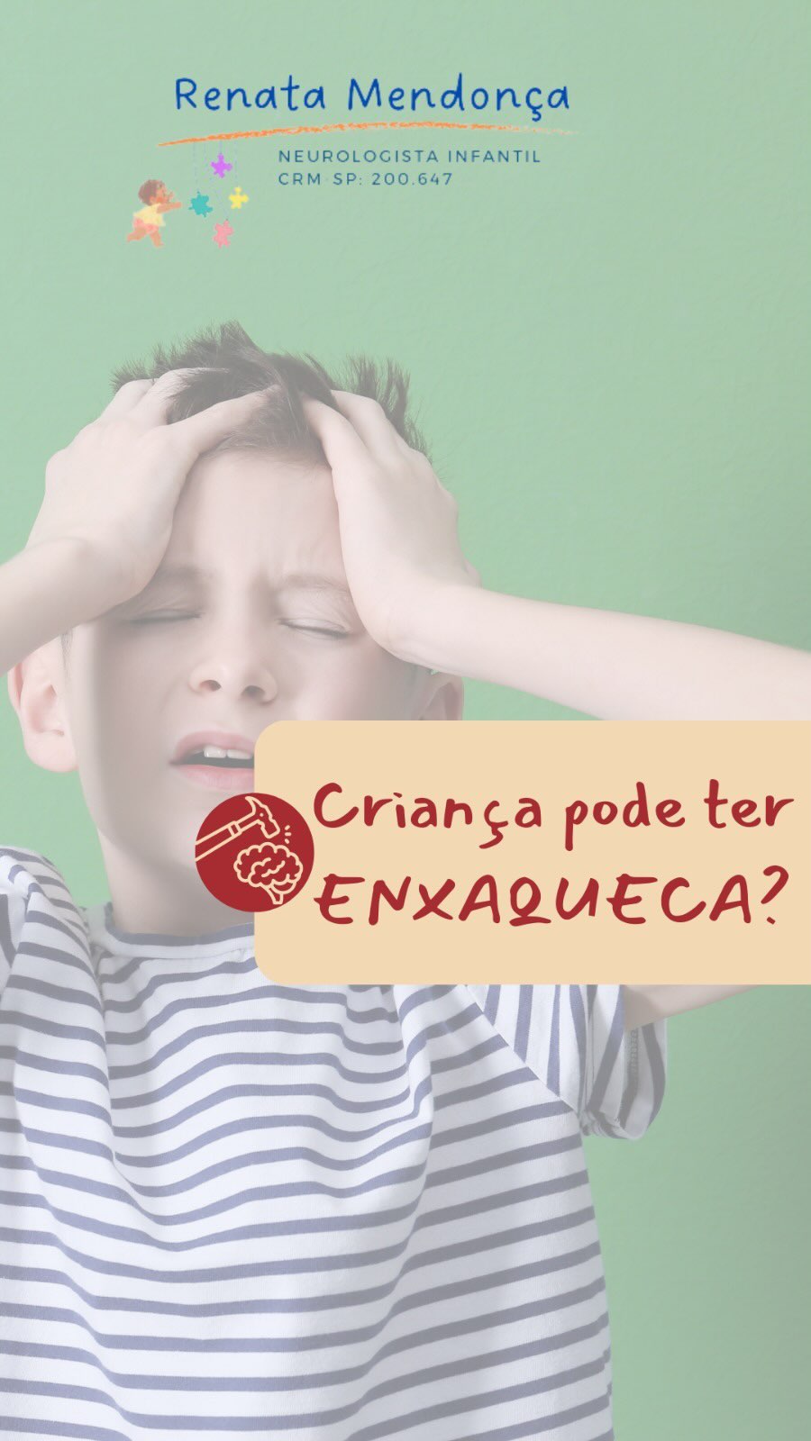 🧠💭 Você sabia que crianças também podem sofrer com enxaqueca? Se seu filho está reclamando de dores de cabeça frequentes, fique atento. A enxaqueca na infância pode ser desafiadora e muitas vezes difícil de identificar. Converse com um profissional de saúde para entender melhor o que está acontecendo e encontrar a melhor forma de ajudar. Cuidar da saúde deles é um ato de amor! 💕👶. #SaúdeInfantil #EnxaquecaNaInfância #cuidecomamor