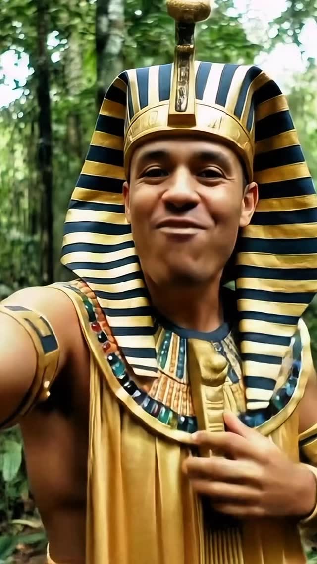 Quando até o faraó larga o Egito pra ficar em Alter, você já sabe que o lugar é brabo! 🏝️💠#pousada #viral #ia #praia #pirâmide #instagram