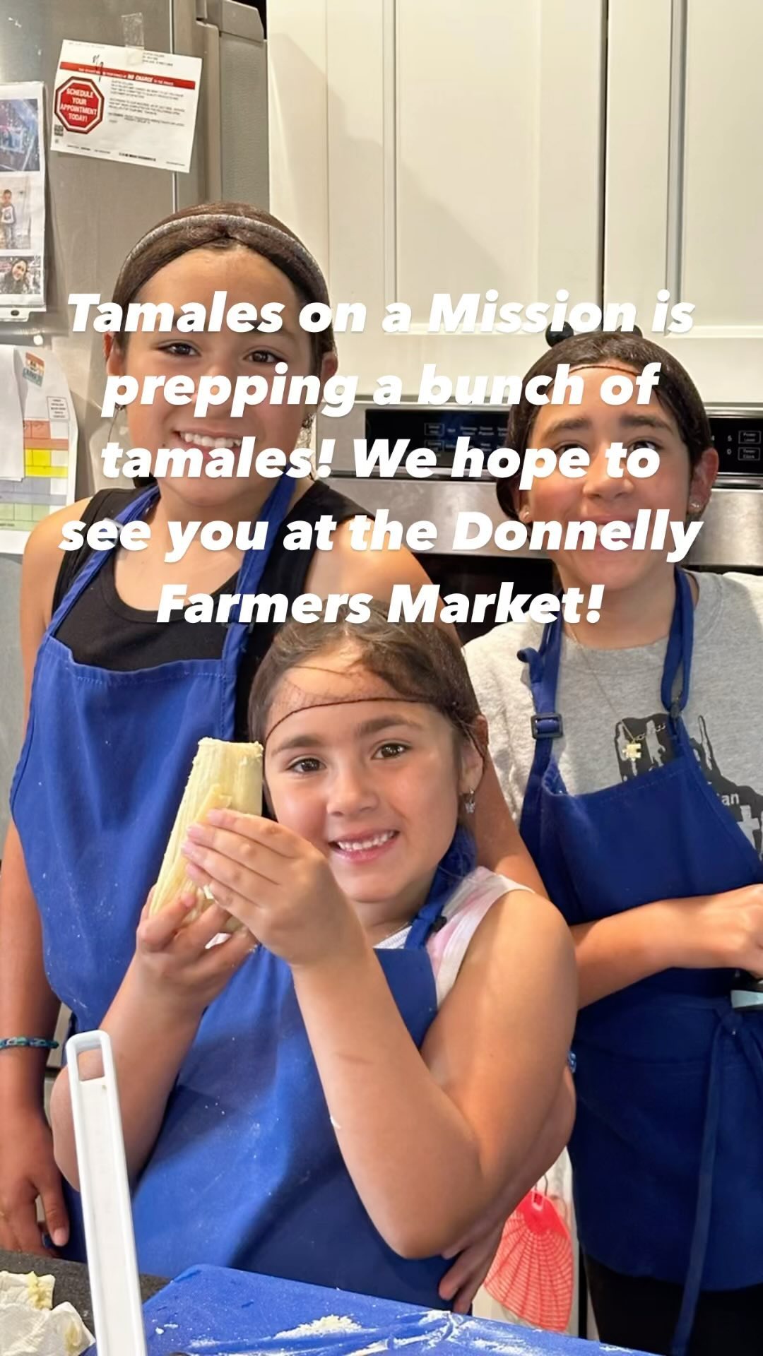 We hope to see you at the Donnelly Farmers Market today at three. Tamales on a mission is raising Support for our trip That is a month away.