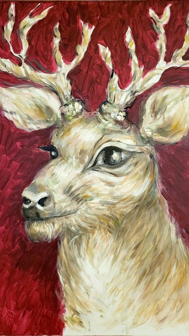 #malsalon #acrylicpainting #malerei #atelier #bezirkmoedling #hirsch