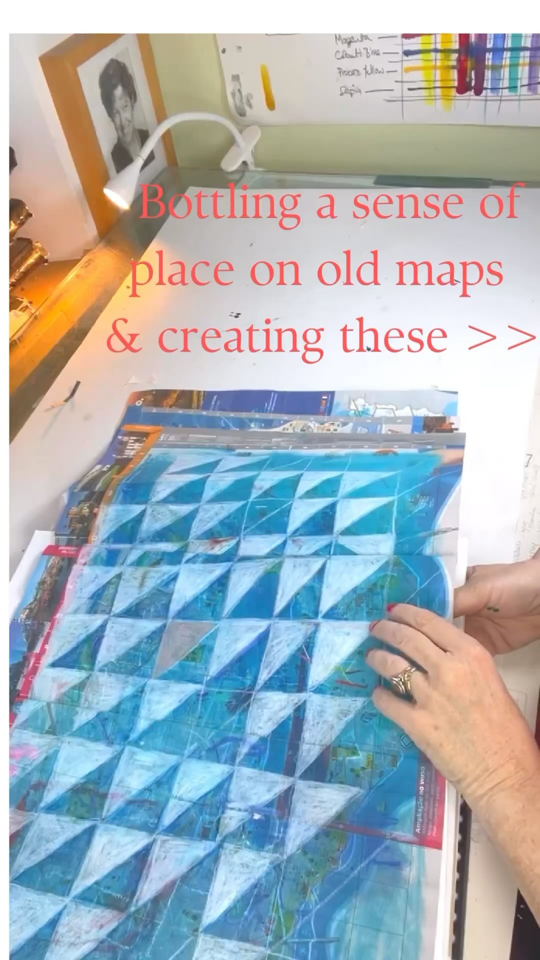 Capturing a sense of time, place and feeling - grace is a magical thing.
I love using totally ordinary tourist maps and scoring, drawing, scratching, pouring, dousing, shaking paint, ink, gold paste, wax, oil to just get something down about how I feel about a place. They often disintegrate a bit so it’s not until it’s totally dry that you can see the translucent layers and marks.
These four pieces are about wild weather near the city. Raging storms, seas and beautiful skies and tides right by us.
I then took the surface designs and translated into porcelain cups.
I love it that I can see and remember the marks and the original bright colours and grids of the maps, even a ghostly shopping list comes through on one!
They are beautiful to drink from and chirpy to look at!
Clockwise
1 Low tide after the storm
2 Porto Riff 1 blue
3 Porto Riff 2 green
4 Where the raging Douro meets the wild Atlantic
DM if you’d like more jnfo.
> #interiordesignideas
#interiordesign
#interiordesigninspiration
#lampdesign
#lampdesigns
#japanesedesign
#sustainableluxury
#sustainableluxurybrand
#reimagine
#circulareconomy
#designwithcolour
#artistshouse
#outsidein
#outsideinside
#houseplantsdecor
