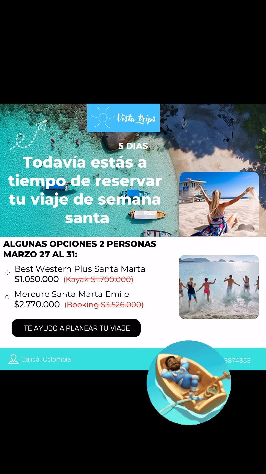 Santa Marta es un destino lleno de playas, gente amable y un clima espectacular.
#santamarta #trips #viajes #relax
Te ayudamos a programar tu viaje de Semana Santa y todos los que sueñas hacer.
Los sueños se pueden hacer realidad.
Vista Trips