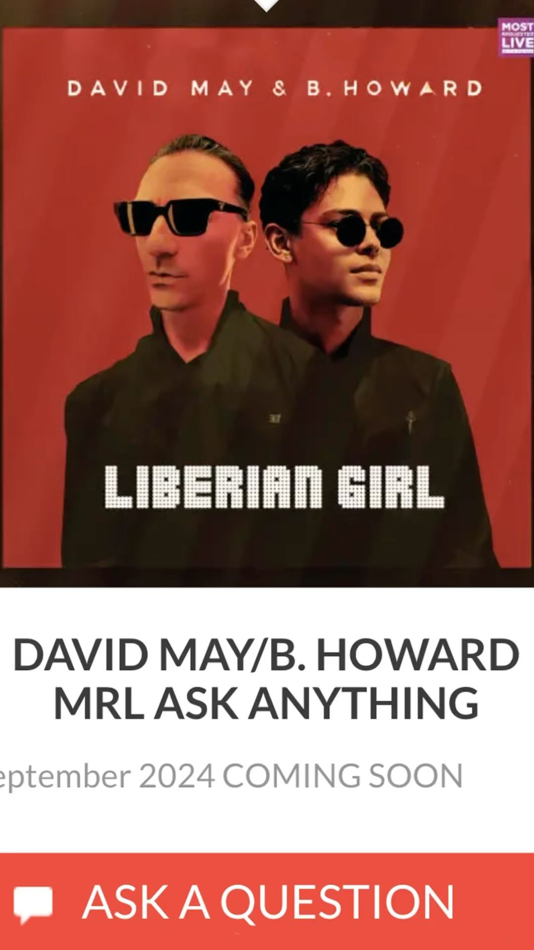 don’t forget that i’ll be on @MostRequestLive with @BHowardOfficial next saturday the 21st. it’s our @iHeartRadio @AskAnythingChat...
get us your questions here
https://askanythingchat.com/?post_type=chat&upcoming
thanks @OnAirRomeo
#LiberianGirl
