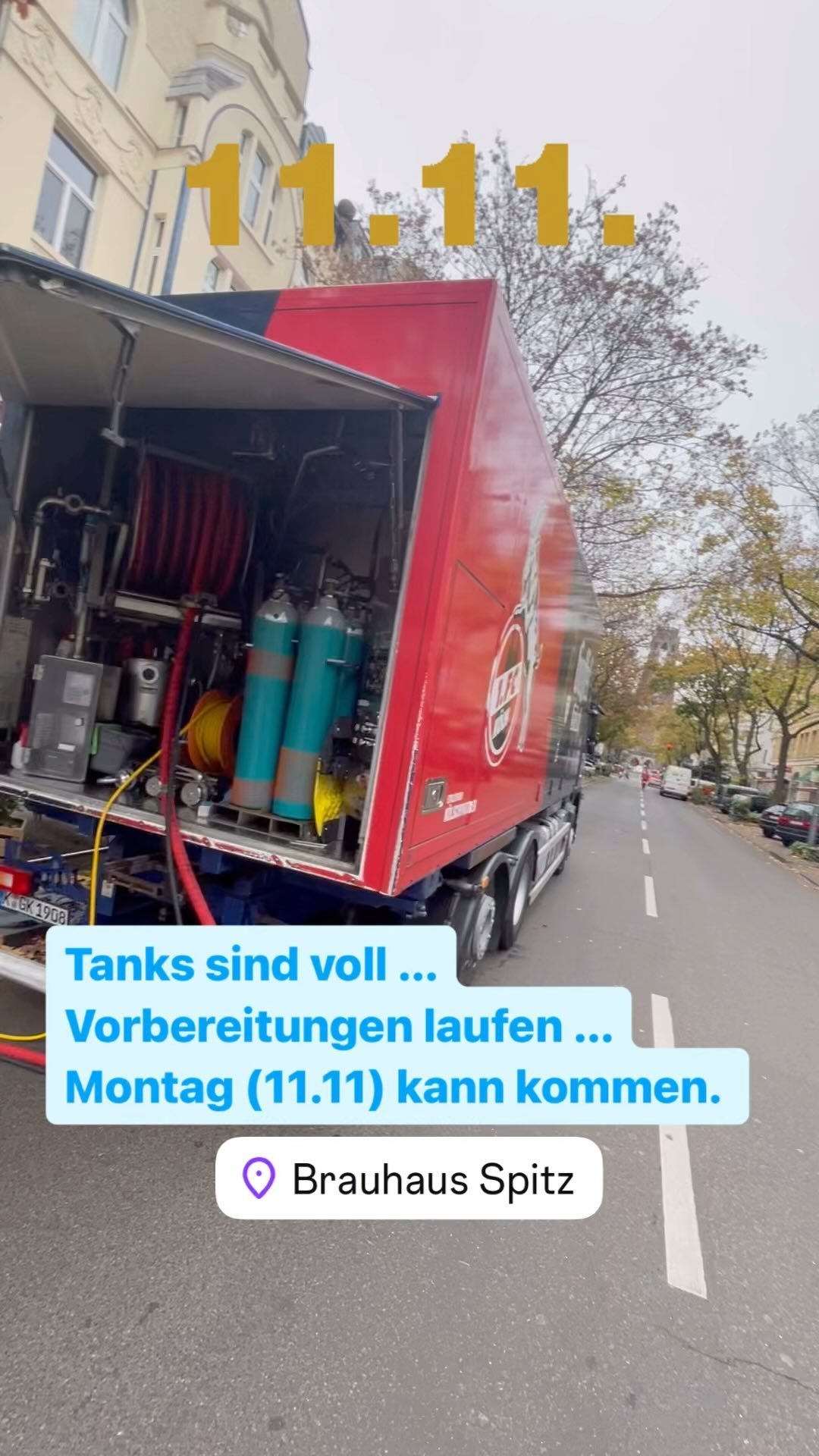 Tanks sind voll … 11.11 kann kommen.#gaffel