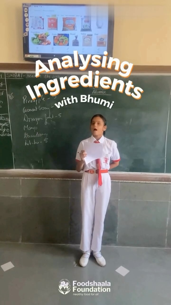 At Foodshaala, we believe every one should have the knowledge to make healthy choices!
Join Bhumi as she analyses the nutritional content in the daily meals she consumes, this allows kids like her to delve into the art of creating balanced meals with Foodshaala’s #FoodFunda program. From vibrant veggies to protein-packed grains, every ingredient tells a story of nourishment and vitality. Together, let’s decode the nutrients and embrace the power of mindful eating!
To stay updated on our initiatives, sign up for our newsletter at www.foodshaala.org.
#NutritionExploration #FoodFunda #BalancedMeals #MindfulEating #nutrition #healthydiet #HealthyHabits #Foodshaala #kidshealth #healthy