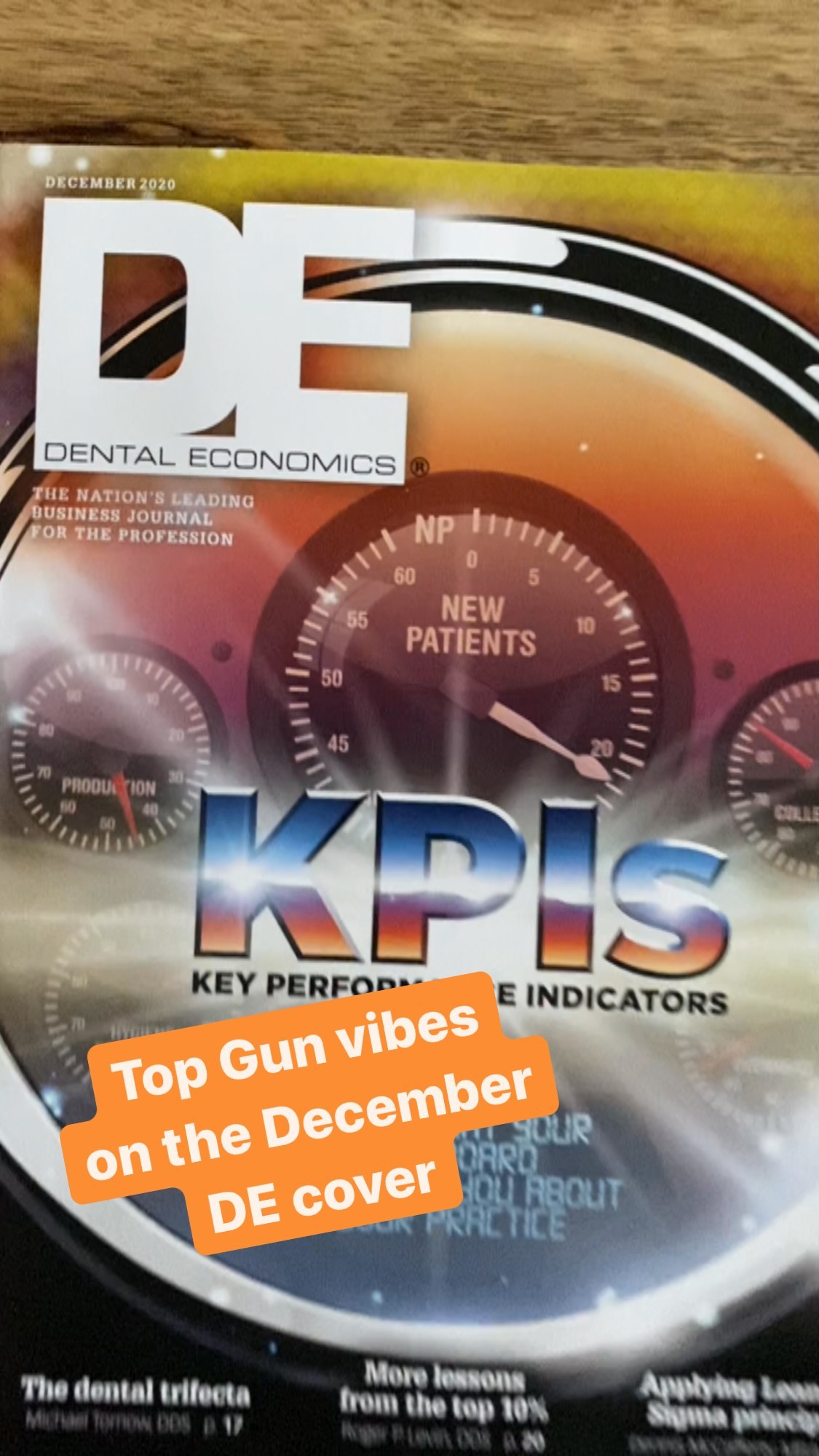 December cover story on Key Performance Indicators inspired us to think about dashboards, which lead us to our 1980’s roots and love for Top Gun and Knight Rider @dentaleconomicsofficial #dentalpractice #dentalpracticemanagement #dentistrylife