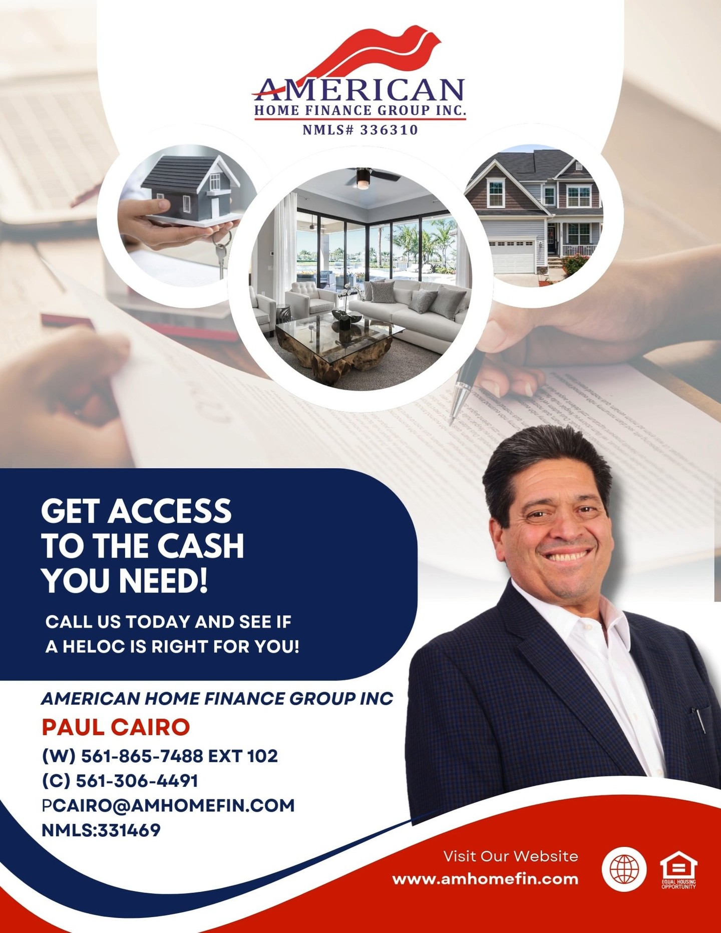 Unlock the potential of your home with a Home Equity Line of Credit (HELOC)! 🏡💰
Whether you're planning a renovation, consolidating debt, or funding a major purchase,
a HELOC from American Home Finance Group can provide the flexibility and funds you need.
Contact us today to learn more about how we can help you achieve your financial goals! 📞✨
"Keeping our clients Educated, Empowered and Protected."
🏠American Home Finance Group Inc NMLS # 336310
📍1315 N. Dixie Highway, Lake Worth Beach, FL 33460
📞561-865-7488 ext 101
🌐Amhomefin.com
#HELOC #HomeEquity #FinanceYourDreams #AmericanHomeFinanceGroup #Homeownership #RentVsBuy #MortgageOptions #PreQualified #MortgageExperts #AmericanHomeFinanceGroup #MortgageBroker #HomePricesExplained #ClearToClose #FastClosing #TimelyResults #ExceptionalService #MortgageInFlorida #MortgageBrothers #HomeLoans #HomeBuying #BuyAHouse #Financing #HomeFinancing #HomeBuyer #MortgageRates #PreApprovalMatters #LakeWorthFL #PalmBeachCounty #PalmBeachLife