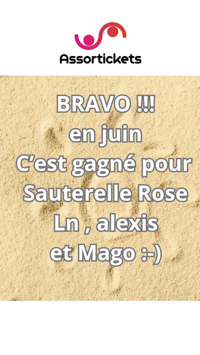 🎁 Tous les mois, on vous fait gagner 4 cartes cadeaux Billet Réduc’ d’une valeur de 25 € pour fêter la sortie d’Assortickets, l’application qui connecte les passionnés et leurs envies de sorties.
📌 Pour tenter ta chance :
✅ télécharge l’application et crée ton profil, (avec ou sans abonnement🫶)
✅ utilise l’appli régulièrement pour :
> créer ta liste de sorties,
> voire pour trouver une personne pour t’accompagner 👍
Suis @assortickets , @billetreduc_officiel et @speedradioofficiel pour plus de bonnes nouvelles 😊
Tirage au sort des gagnants parmi les utilisateurs de l’application et résultats du concours dans les 5 jours qui suivent la fin de chaque mois.
🍀 Bonne chance !!!
Les 4 gagnants mensuels seront contactés par e-mail via l’adresse utilisée lors de la création du profil sur l’application et annoncés en commentaire sur ce post.
Jeu valable à compter du 31 mars 2025 et jusqu’au 31 décembre 2025 inclus.
⚠️ 🚨 Attention aux faux comptes qui profitent des concours pour vous contacter. Ne communiquez jamais vos coordonnées bancaires 🚨
#jeuconcours #culture #théâtre #sorti