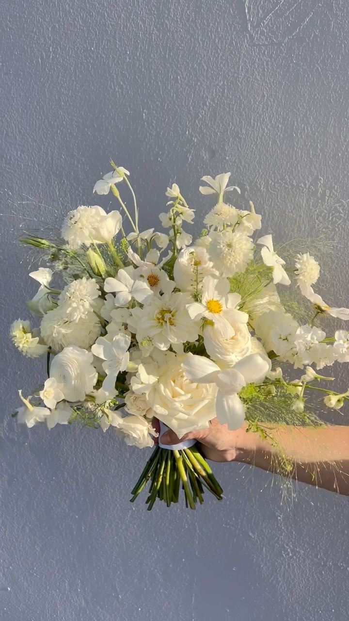 Fun fact: all of our bouquets go through a shake Test, to ensure stem strength, bounce, and movement, designed to move and complement every bride’s beauty.