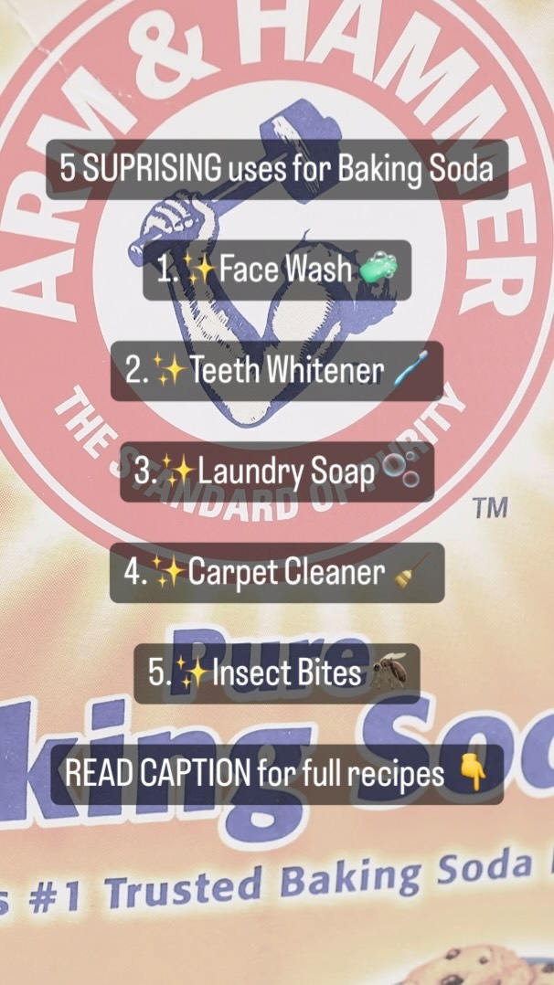 Nature’s secret weapon 🌿✨ Discover the power of baking soda for natural healing! 🌼 From a soothing face mask to a teeth-whitening boost, fresh laundry, clean carpets, and relief from insect bites—this humble kitchen staple does it all. Embrace the simplicity of nature’s remedies! 🧼💫
1. Face & Body Wash: Mix 50% to 75% coconut oil with 25% to 50% baking soda in a bowl. Store and use daily for a natural face and body cleanser.
2. Teeth Whitener: In a small bowl, mix 1 teaspoon of hydrogen peroxide (3% solution) with 1 tablespoon of baking soda. Add your favorite toothpaste, Uncle Harry’s clay, or bentonite clay. Brush weekly until desired results.
3. Laundry Soap: In a pot, bring 14 cups of water, 1 cup of baking soda, and 1/2 cup of sea salt to a boil. Remove from heat and stir in 1 cup of Castile soap and 15 drops of your favorite essential oil.
4. Carpet Deodorizer: Sprinkle baking soda generously on your carpet, let it sit for 15-30 minutes, then vacuum it up for fresh, odor-free carpets.
5. Insect Bite & Sunburn Relief: Create a soothing paste by mixing baking soda with water. Apply to insect bites or sunburned areas for instant relief.
#NaturalHealing #BakingSodaMagic #HolisticHealth #BakingSoda #CoconutOil #TeethWhitener #DrBerg #DrBellasWellnessSolutions #NashvilleChiropractic #TheJoint