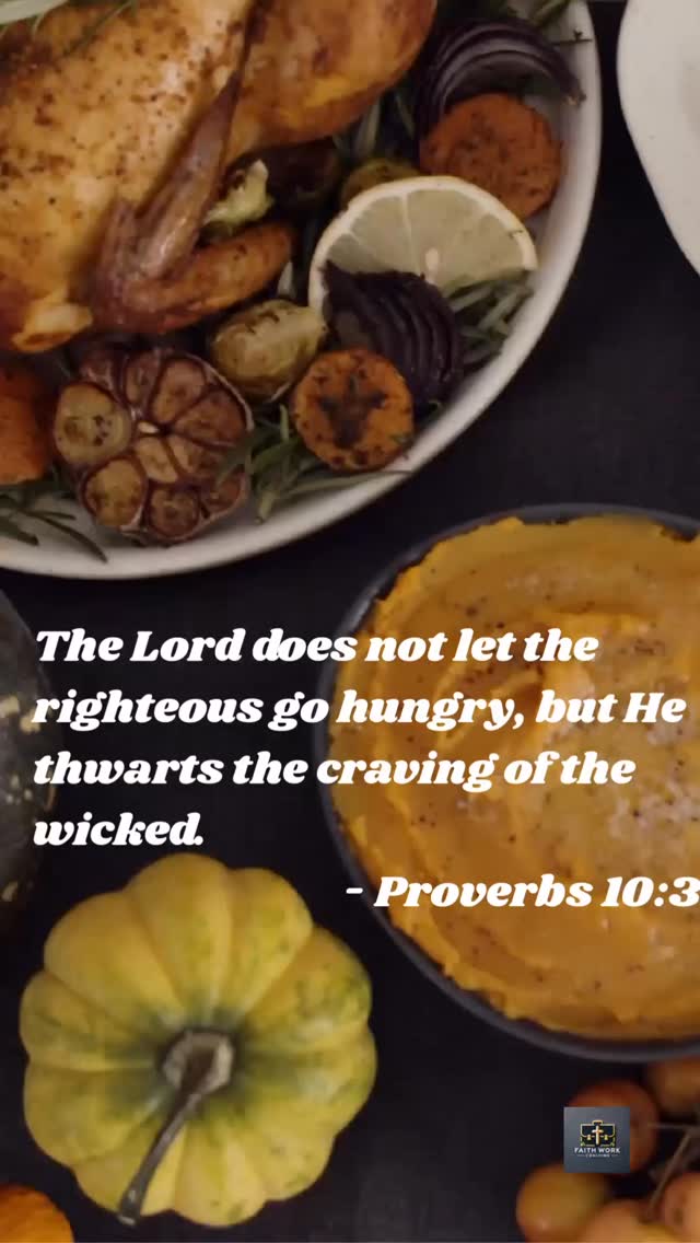 Treasures gained by wickedness do not profit, but righteousness delivers from death. The Lord does not let the righteous go hungry, but he thwarts the craving of the wicked.
- Proverbs 10:2-3
#faithwork #godsword #proverb #aproverbaday #righteous #craving