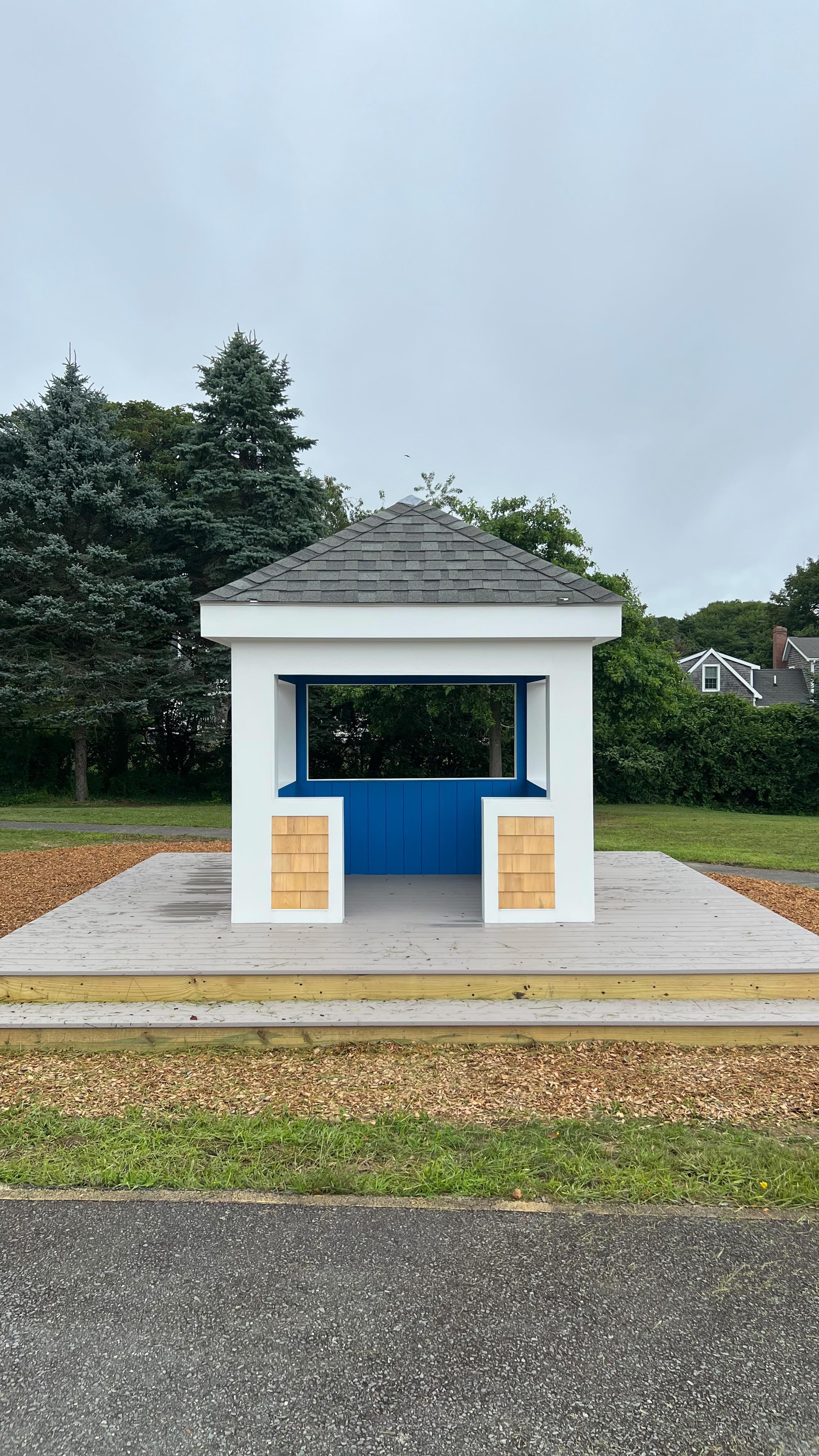 The Chatham Elementary School playhouse project wouldn’t be complete without a touch of our signature Cape Associates blue!