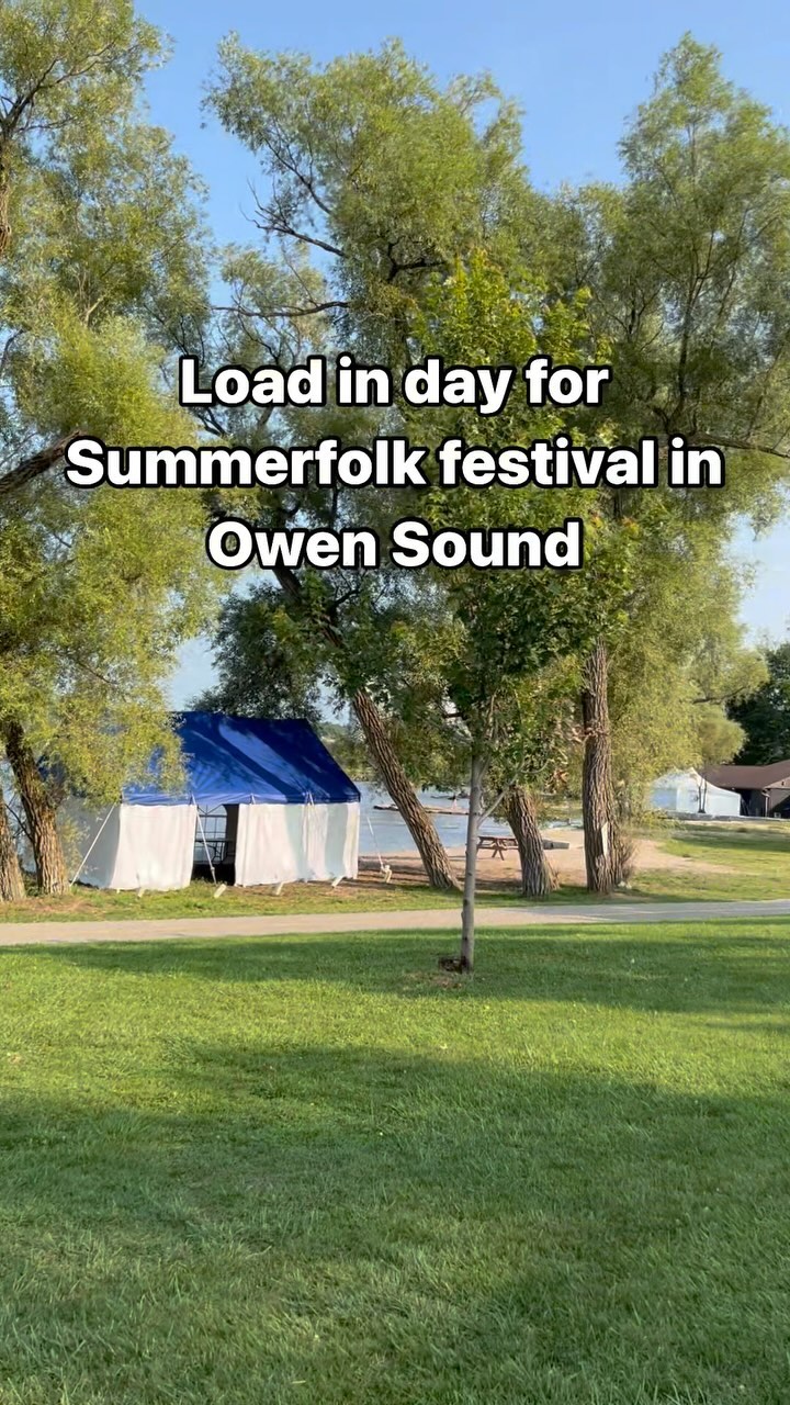 Load in day @summerfolk in @cityowensound always one of our favourite events. Great music, food, volunteers and camping, you can even have a dip in the lake. See you there!